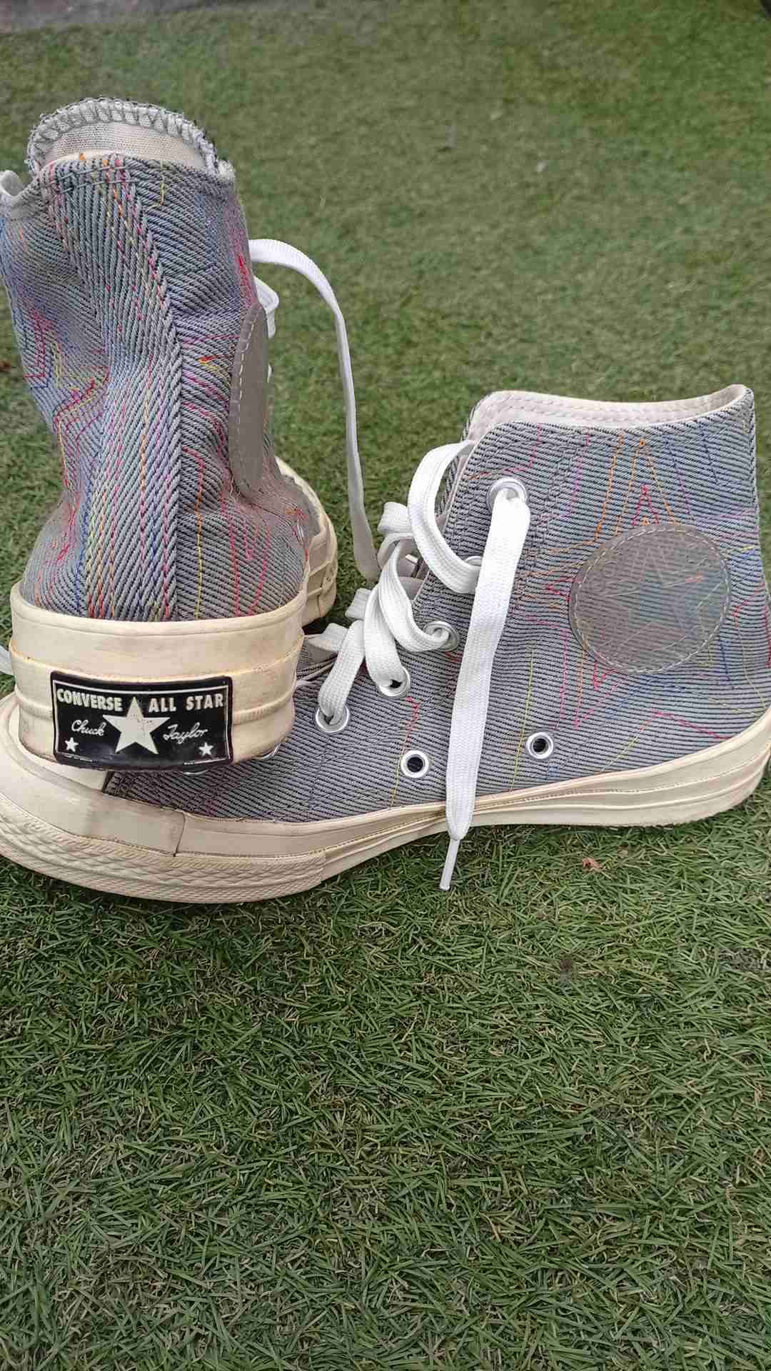 Zapatillas Converse , altas grises con cordones - miniatura 2