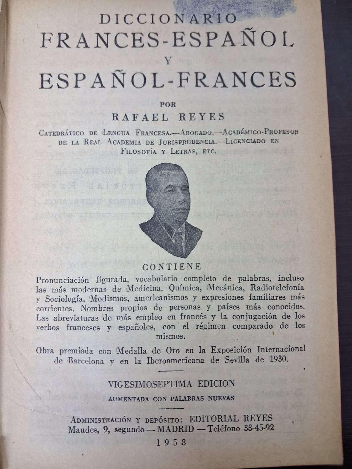 Diccionario Francés-Español 1958 - miniatura 1