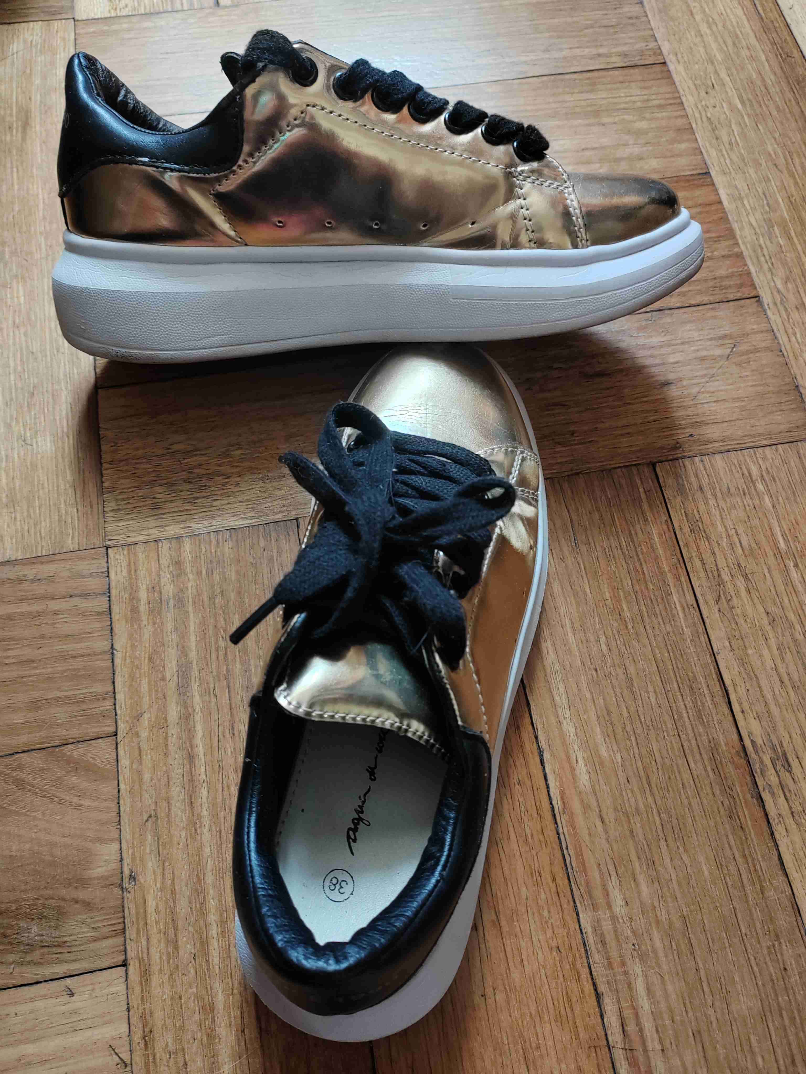 Zapatillas doradas con cordones - miniatura 5