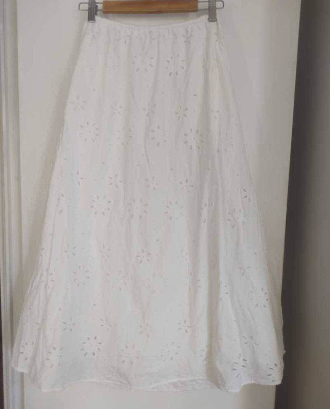 Falda larga blanca broderie - miniatura 1