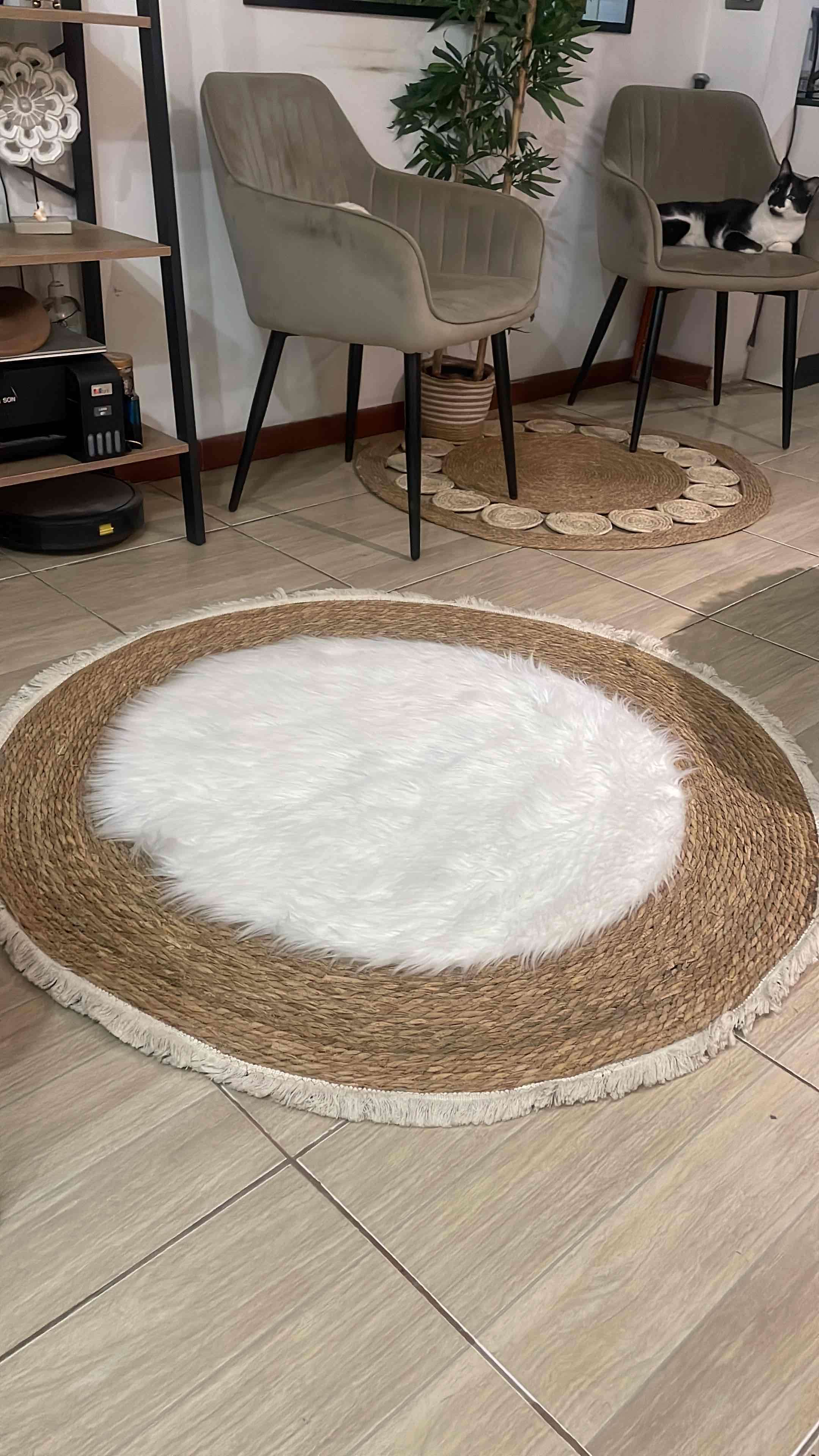 Alfombra yute y lana 120cm - miniatura 2