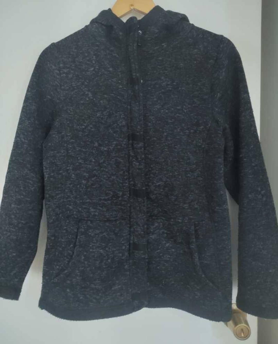 Polerón gris jaspeado con capucha - miniatura 1