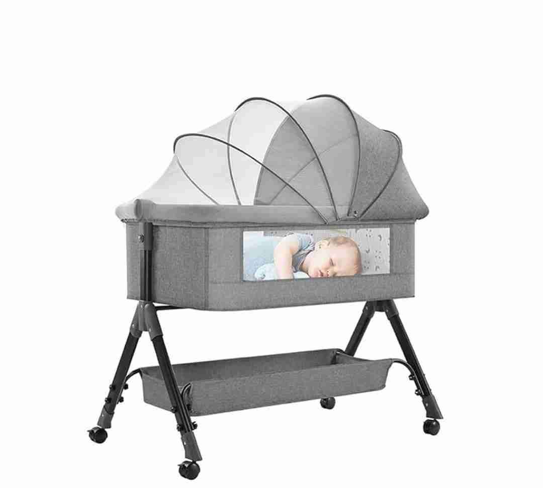 Cuna moisés gris para bebé - miniatura 1