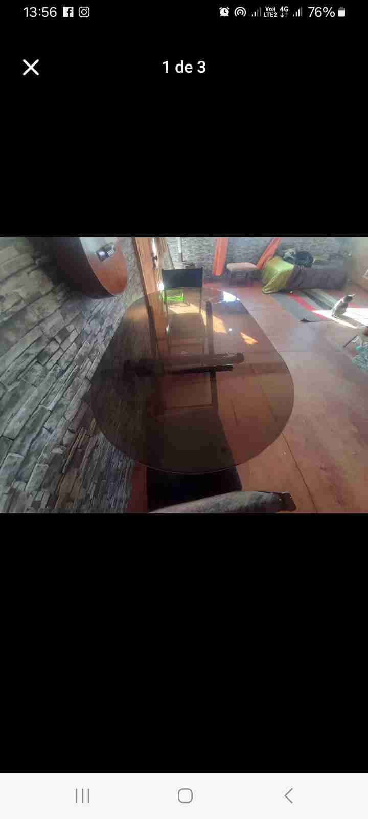 Mesa de vidrio ovalada - miniatura 1