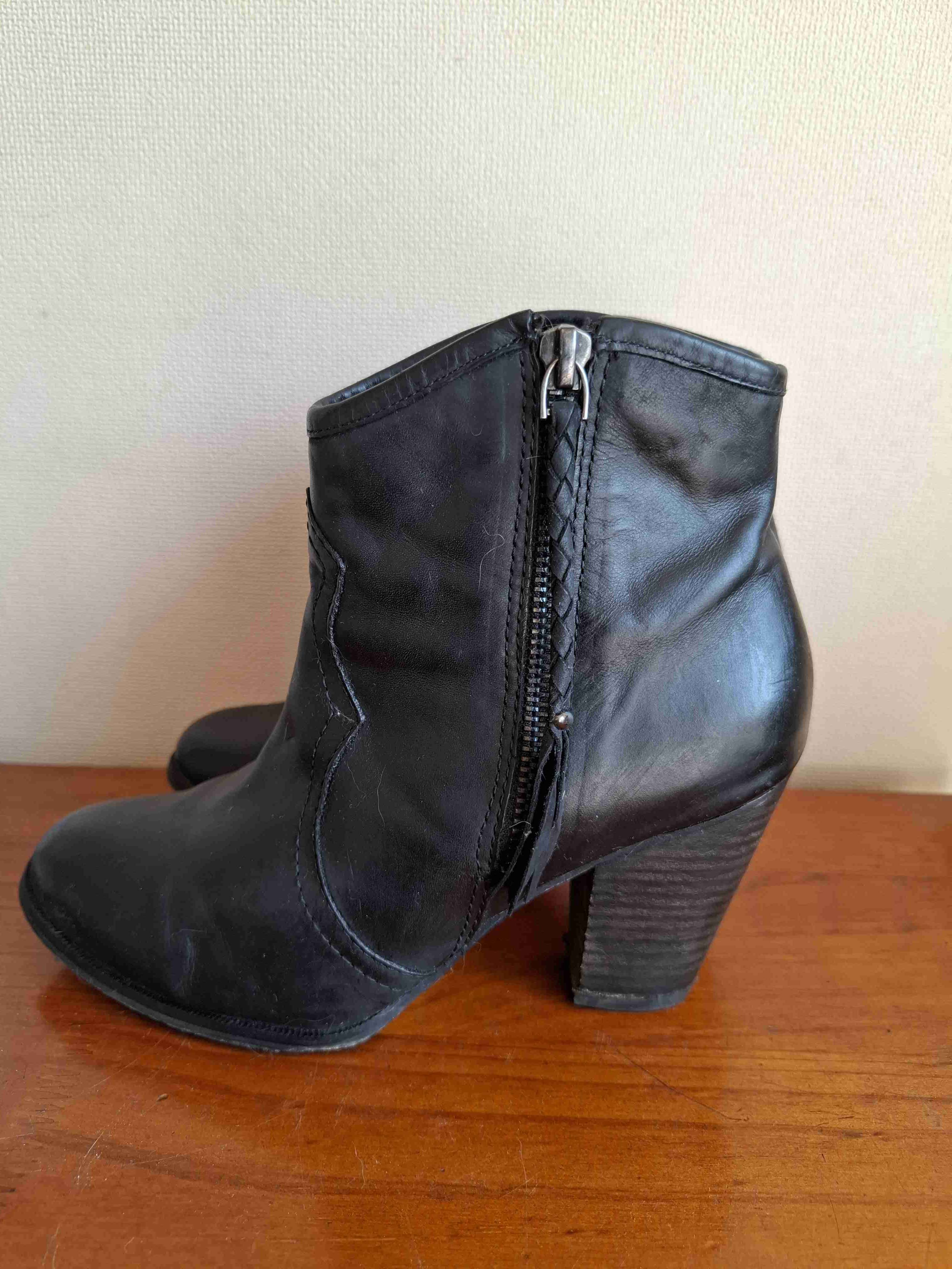 Botines negros de cuero aldo - miniatura 2