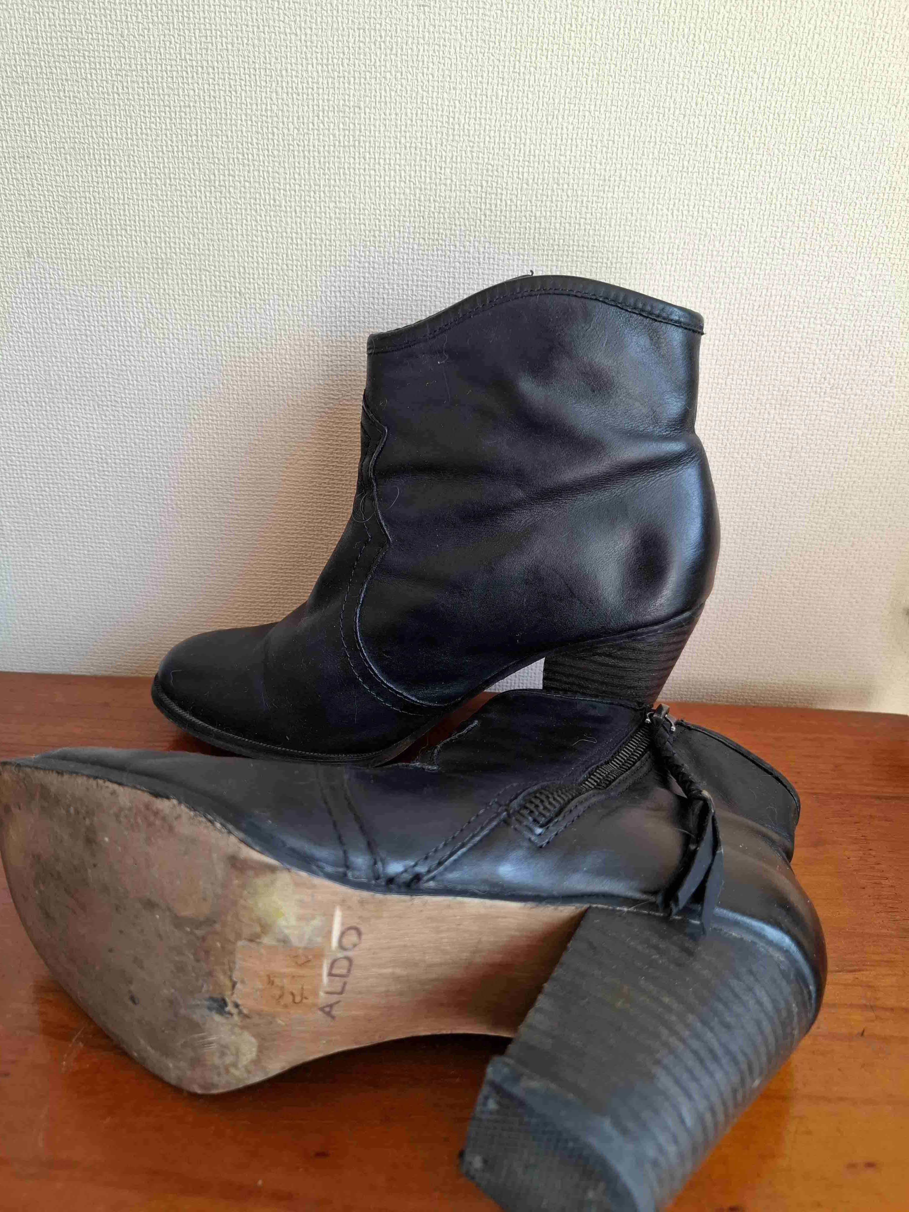 Botines negros de cuero aldo - miniatura 3