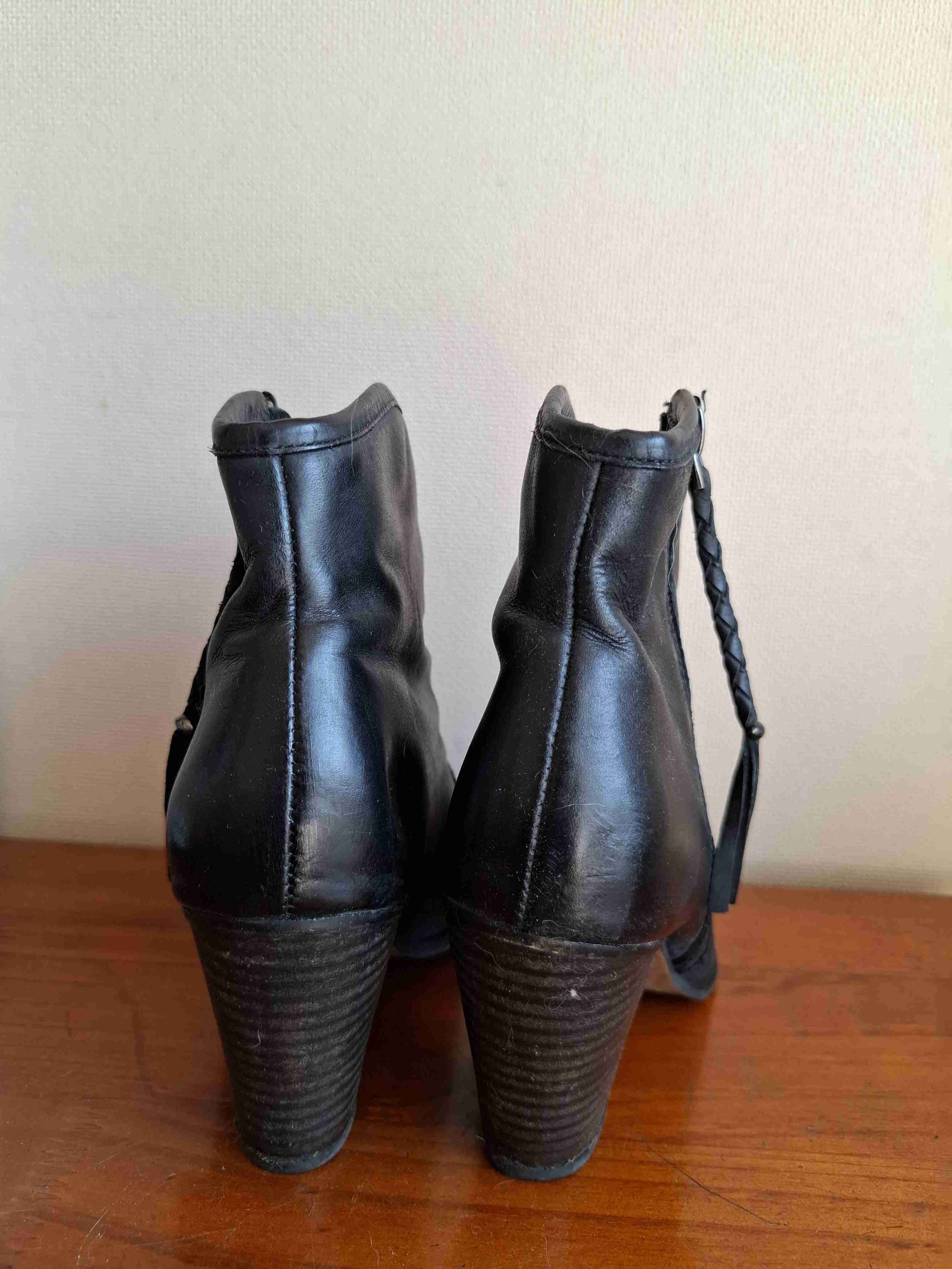 Botines negros de cuero aldo - miniatura 4