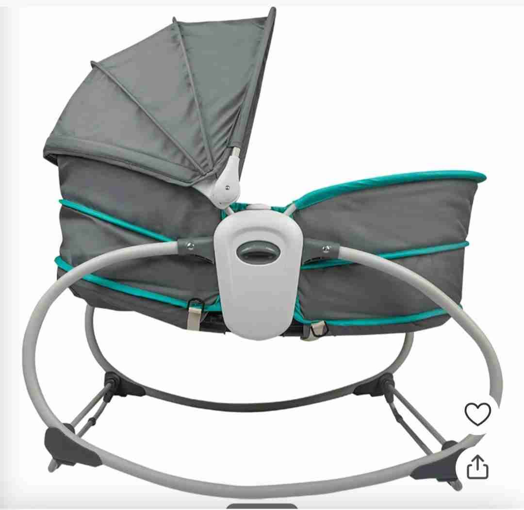 Silla mecedora para bebé gris - miniatura 1