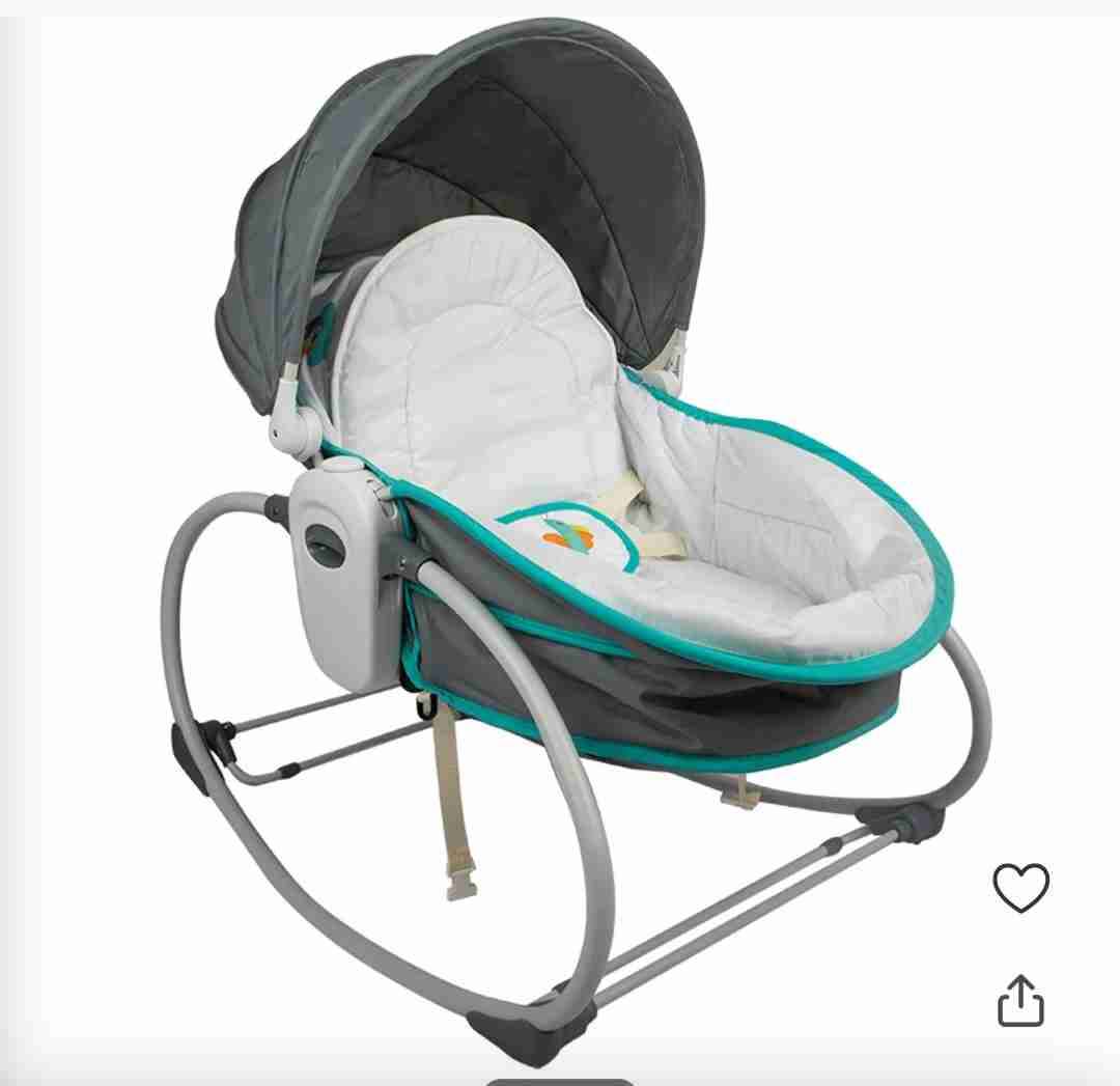 Silla mecedora para bebé gris - miniatura 2