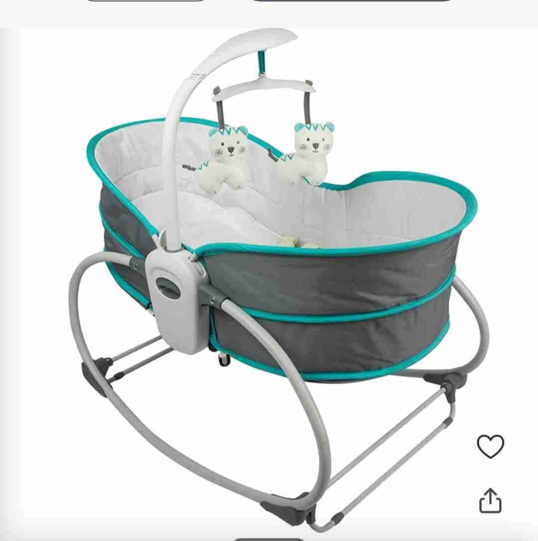 Silla mecedora para bebé gris - miniatura 3