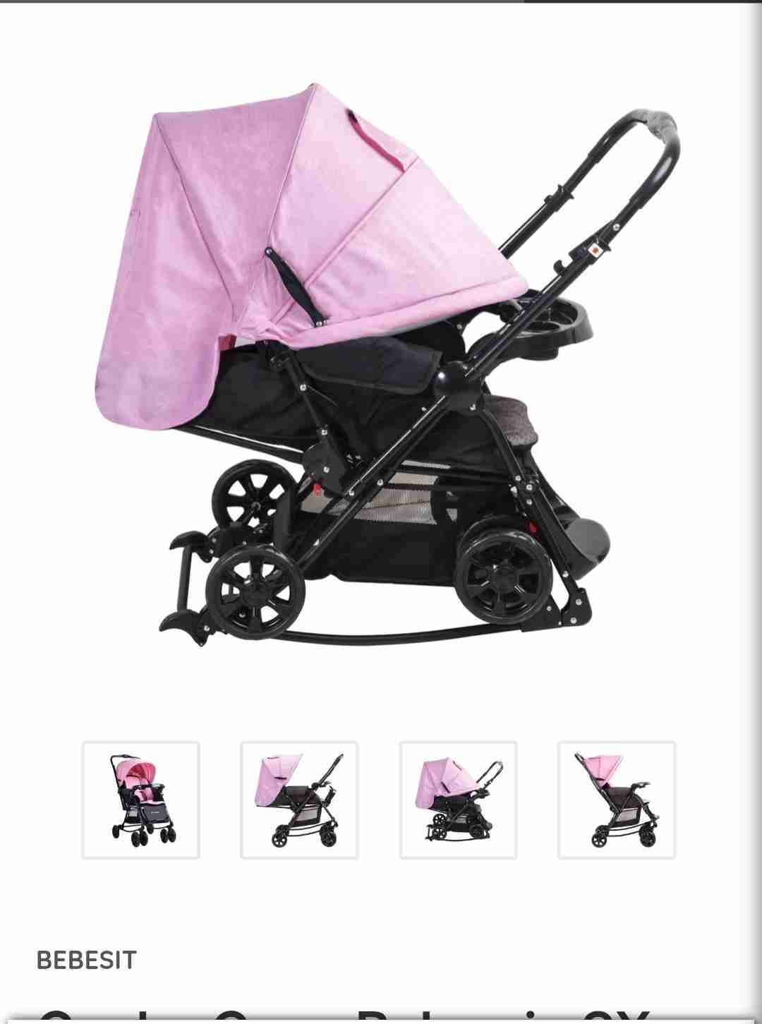 Coche cuna rosado - miniatura 3