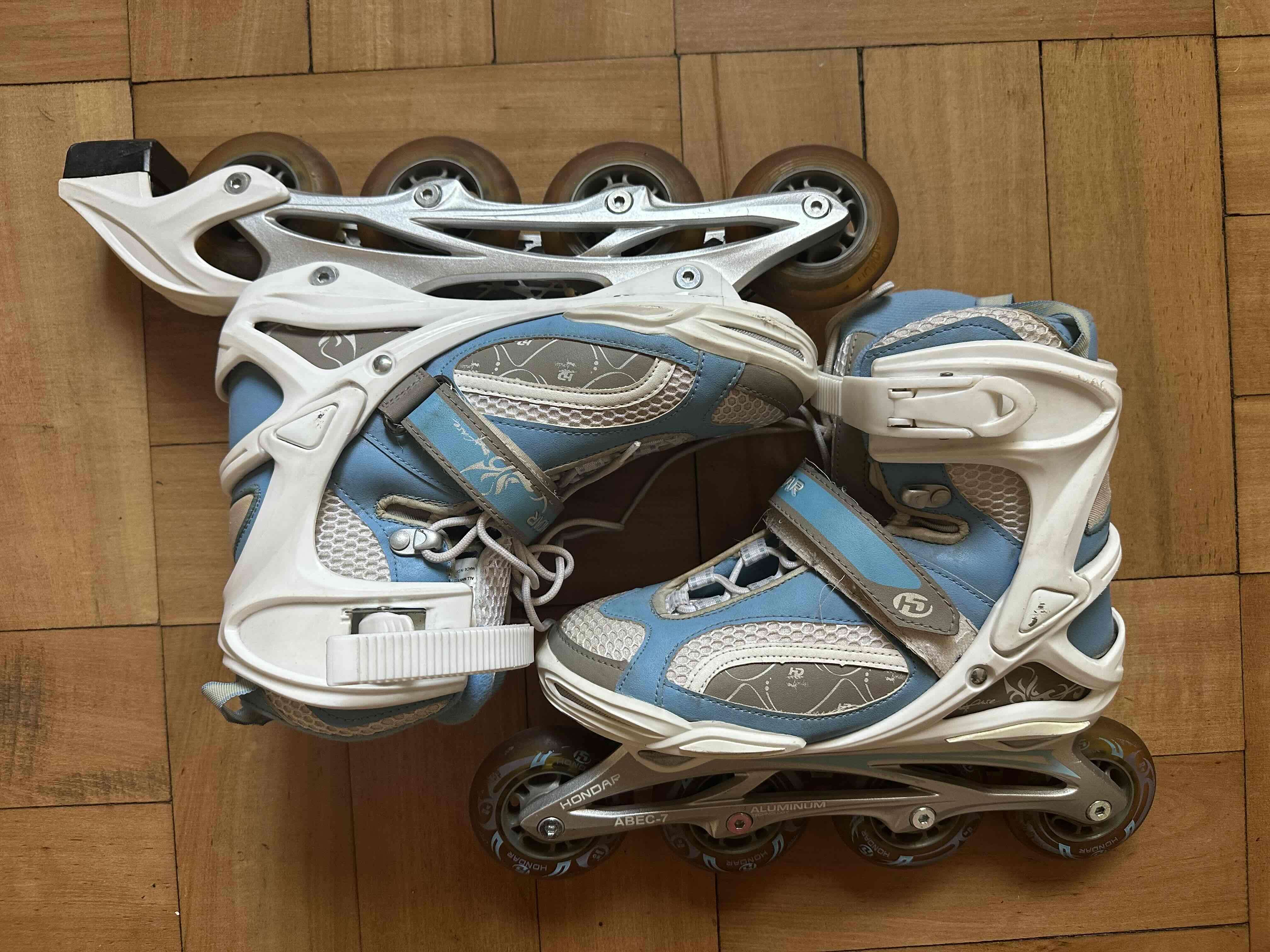 Patines en línea azul y blanco 24 cms / nro 37 - miniatura 2