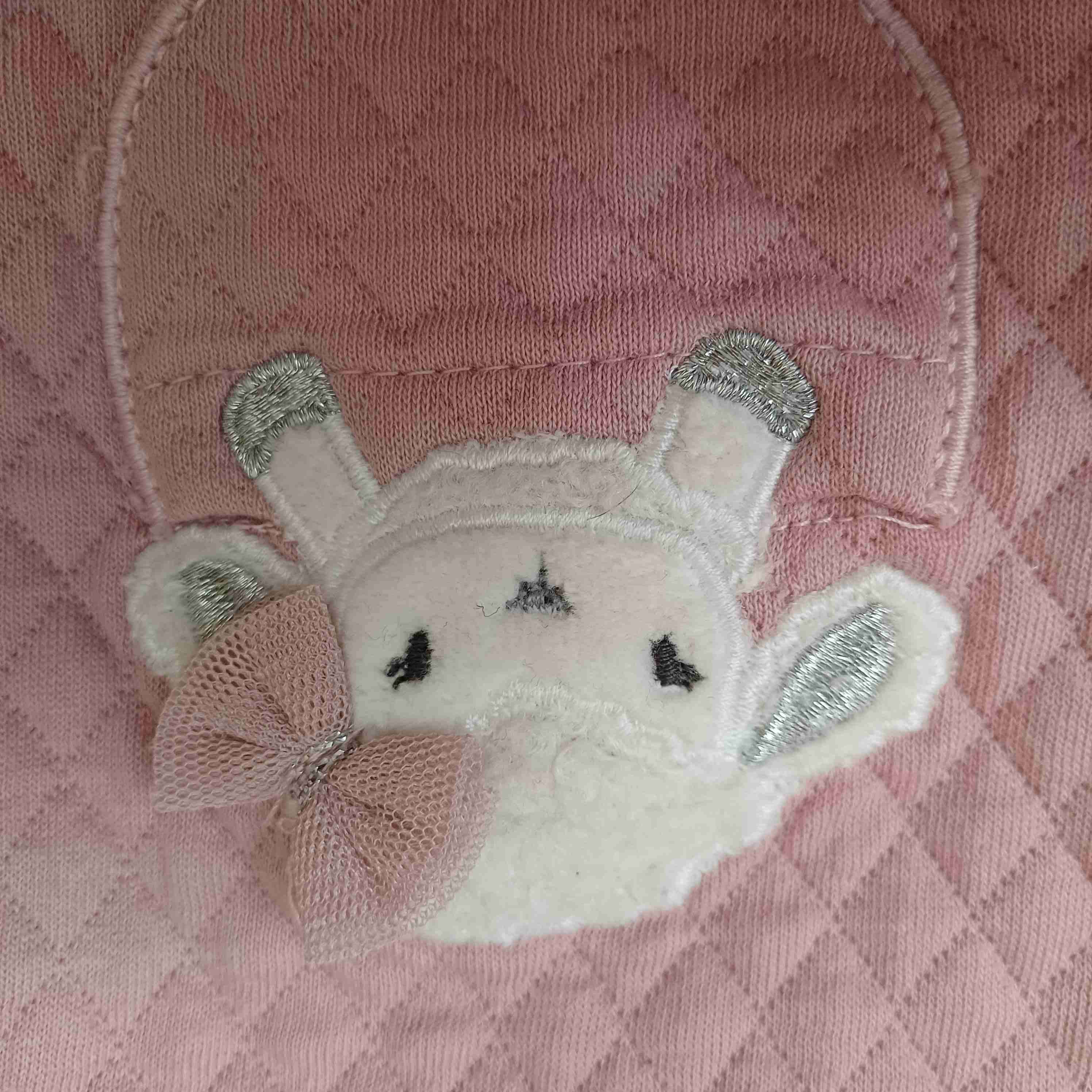 Enterito bebé rosa con bordado - miniatura 3