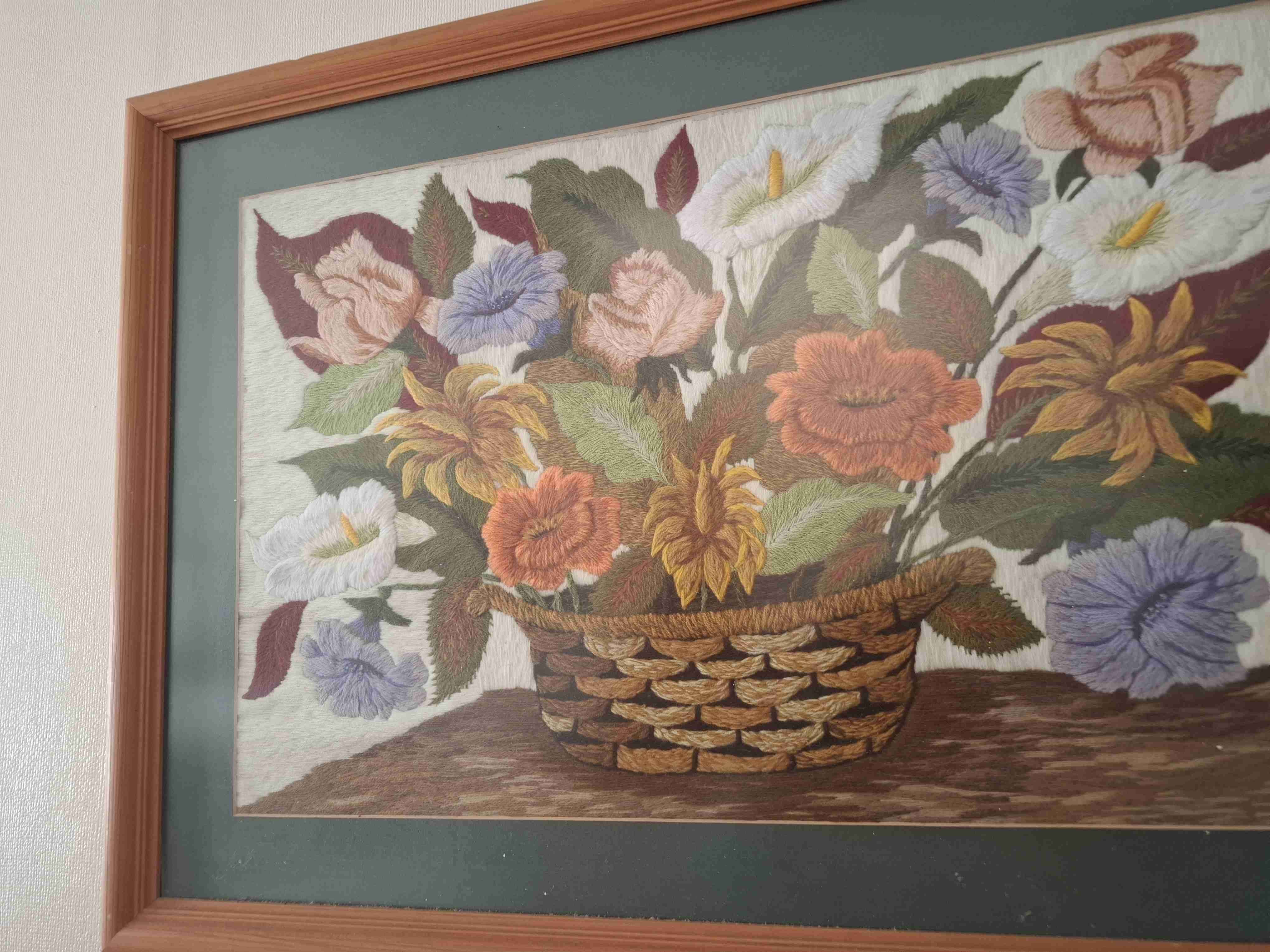 Cuadro bordado de flores - miniatura 2