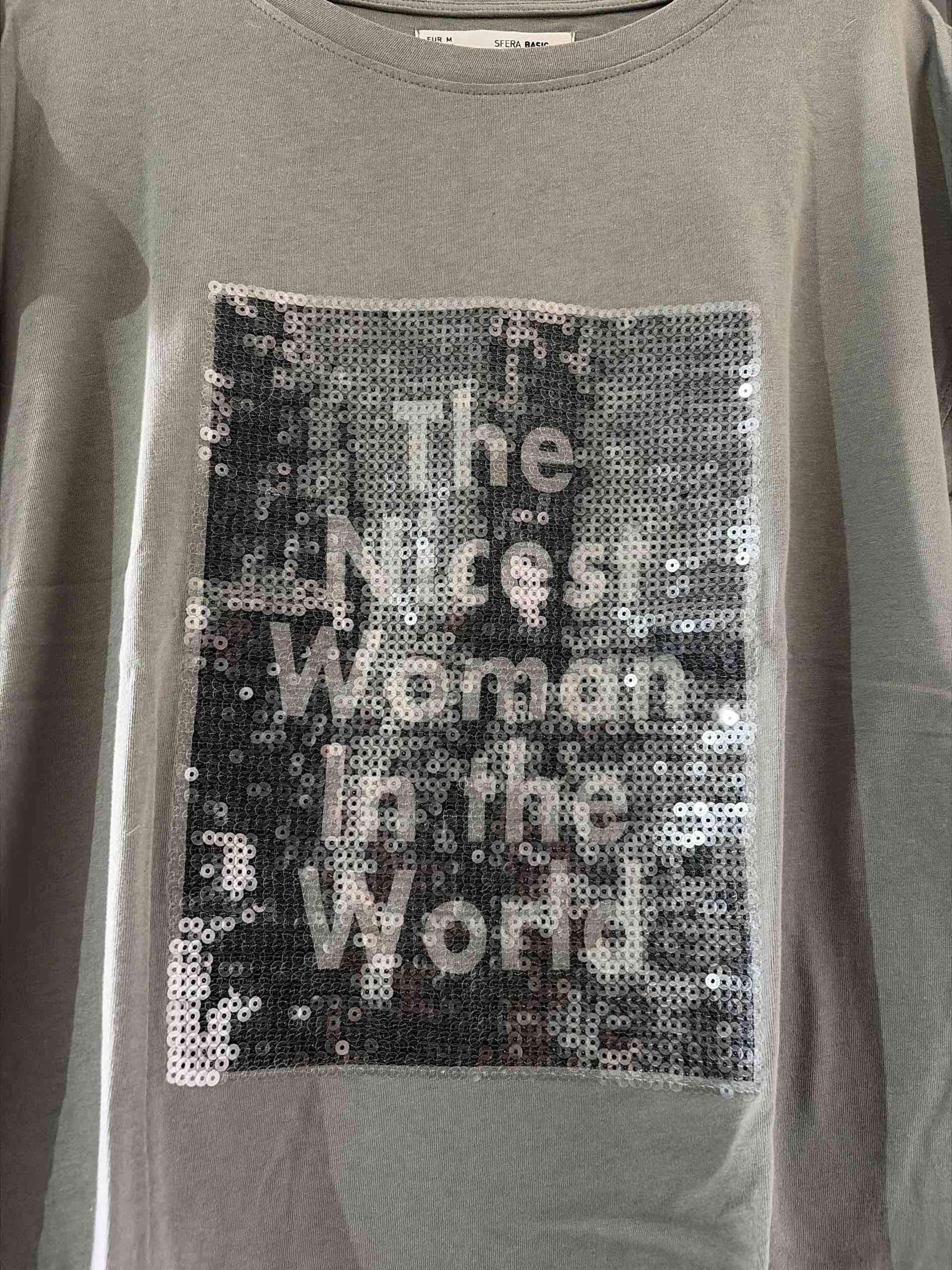 Polera gris con lentejuelas marca Serra - miniatura 2