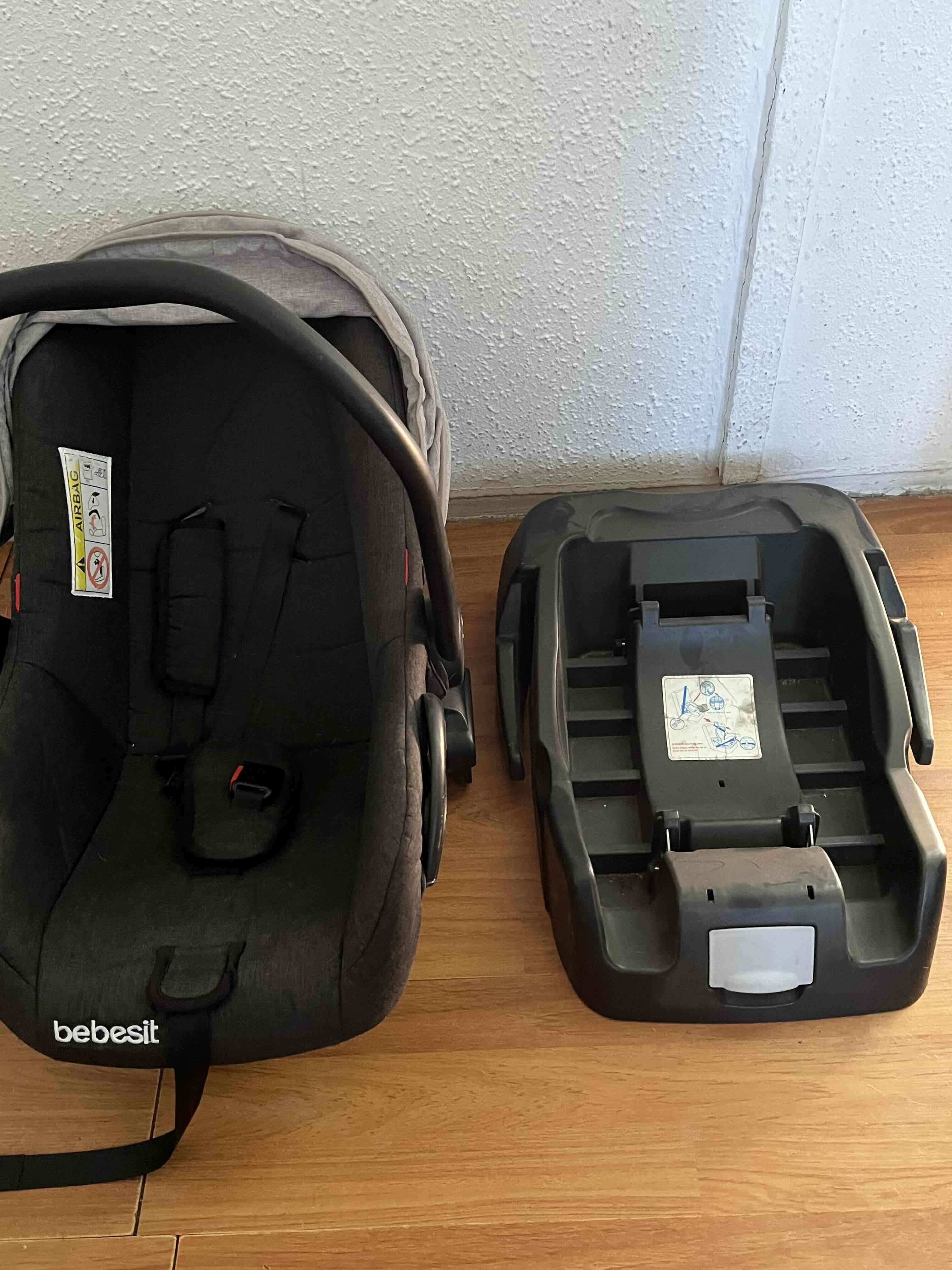 Coche de paseo Bebesit gris - miniatura 4