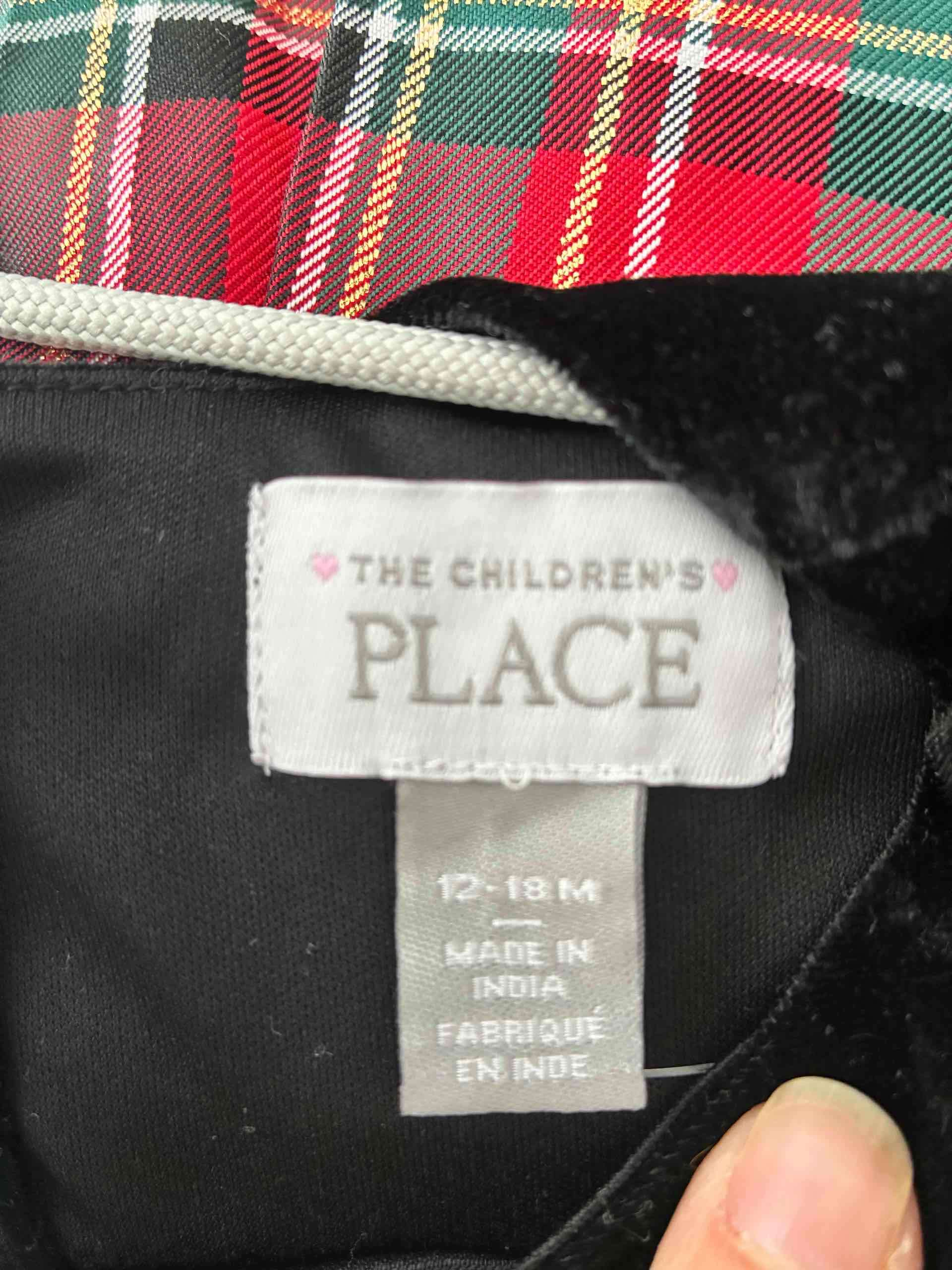 Vestido infantil negro y tartán - miniatura 2