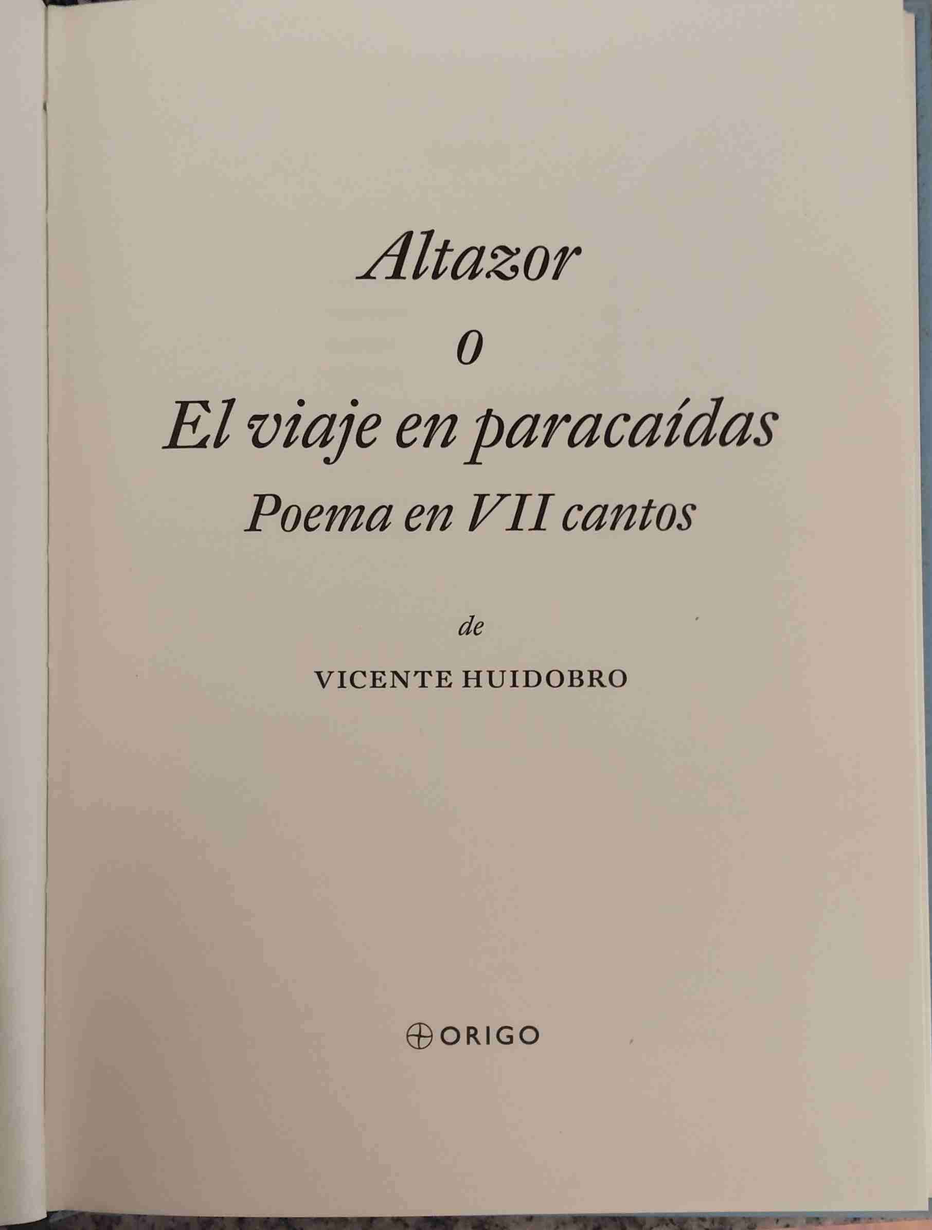 Libro 'Altazor' de Vicente Huidobro - miniatura 2