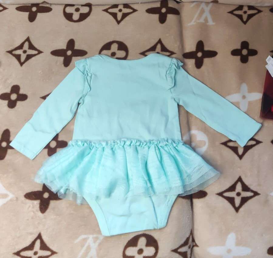 Body verde agua con tutu bebé - miniatura 2