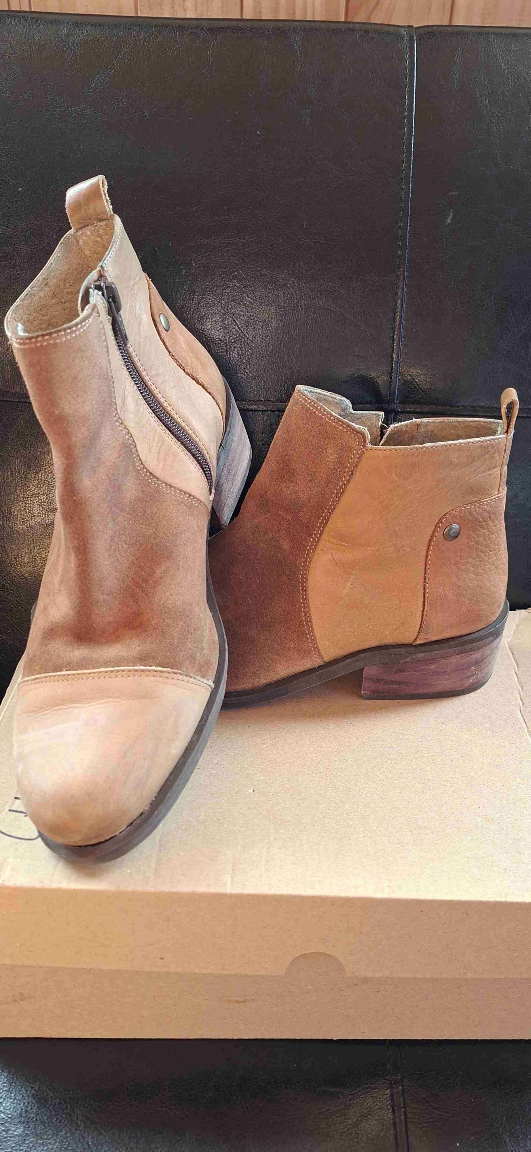 Botines de cuero marrón - miniatura 2