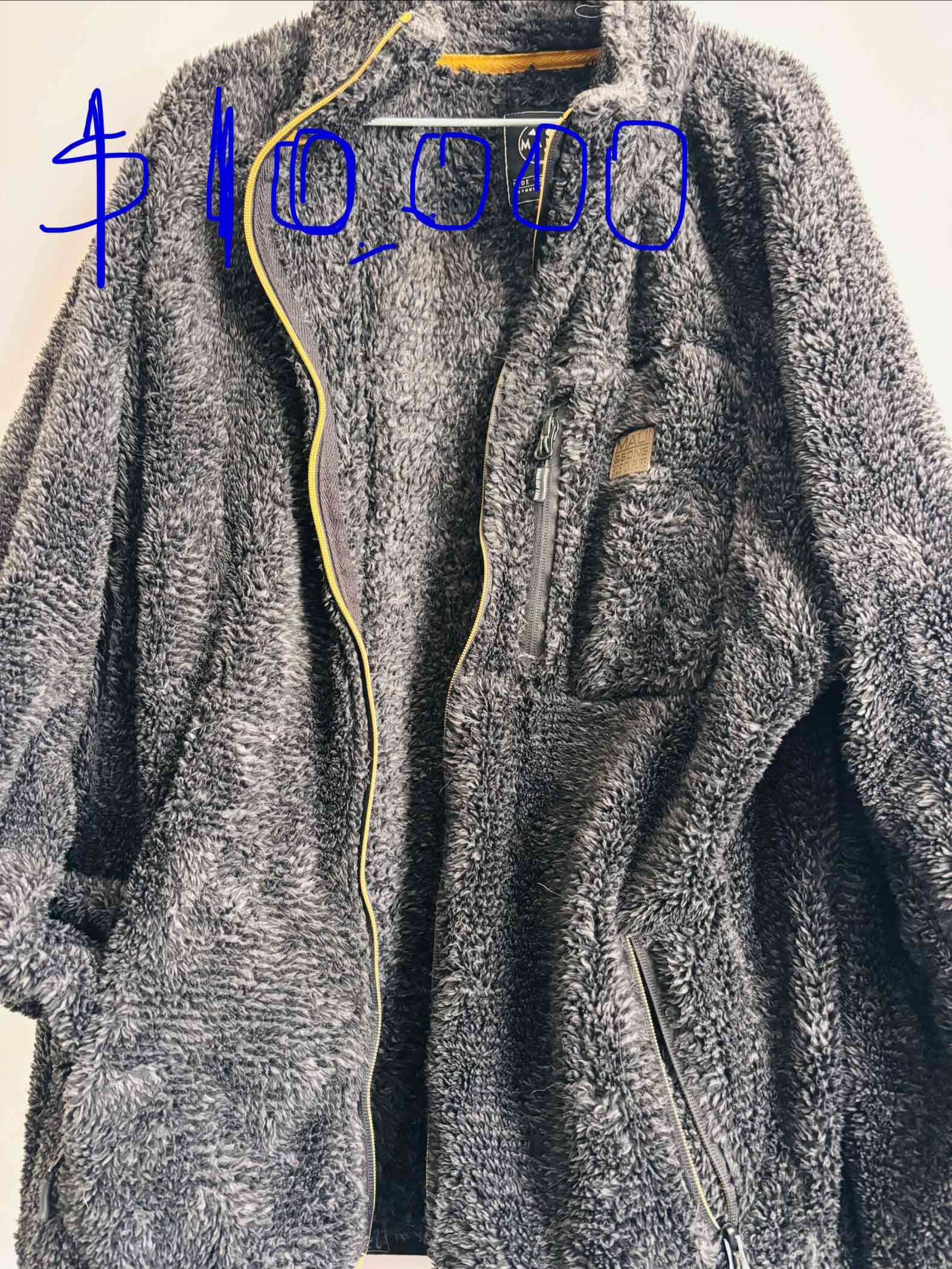 Chaqueta de felpa negra - miniatura 1