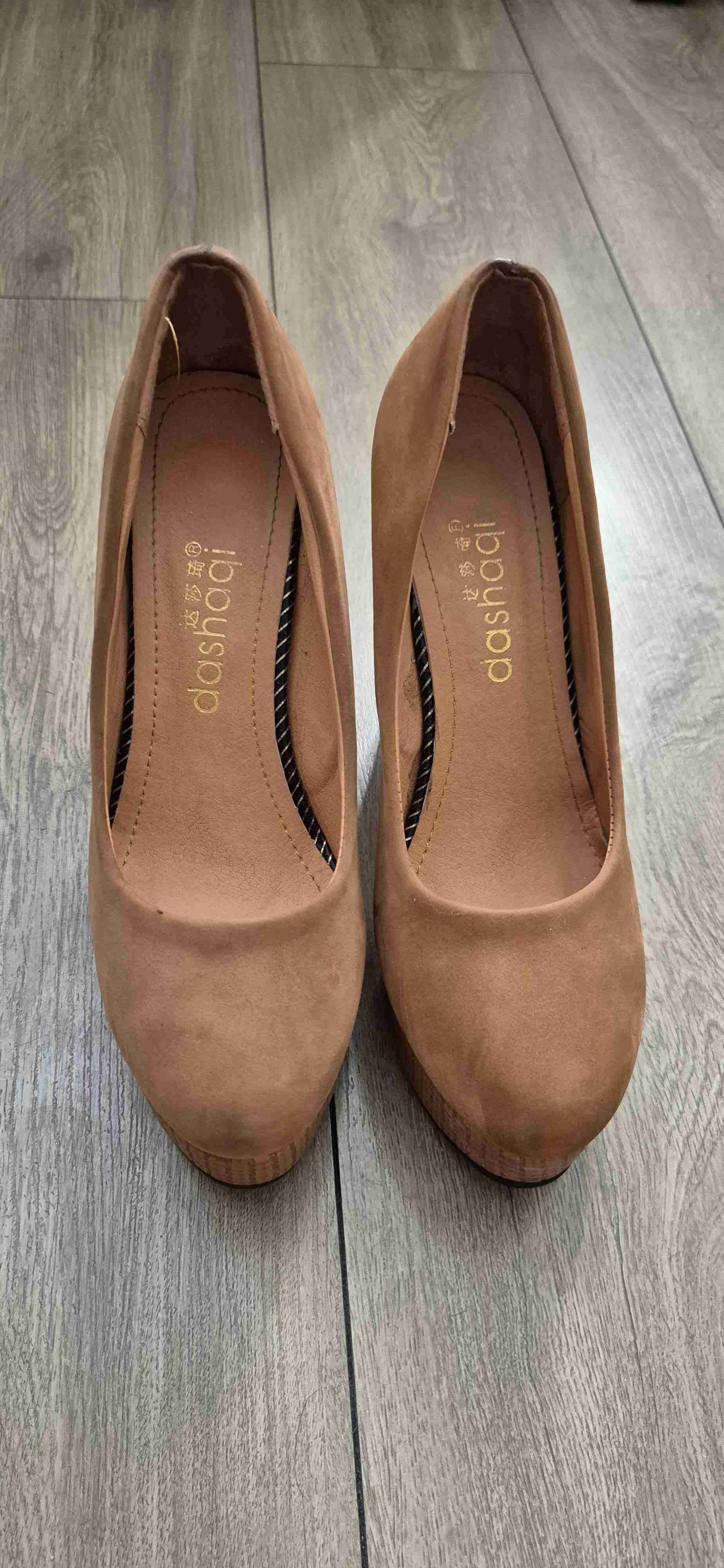 Zapatos taco alto camel - miniatura 1