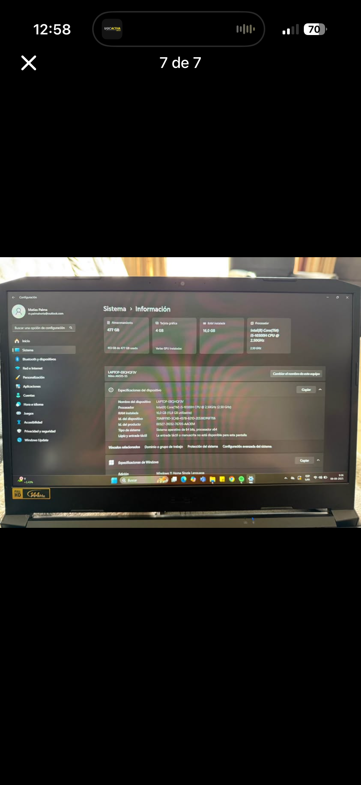 Laptop ASUS 15.6'' Nitro 5 i5 - miniatura 1