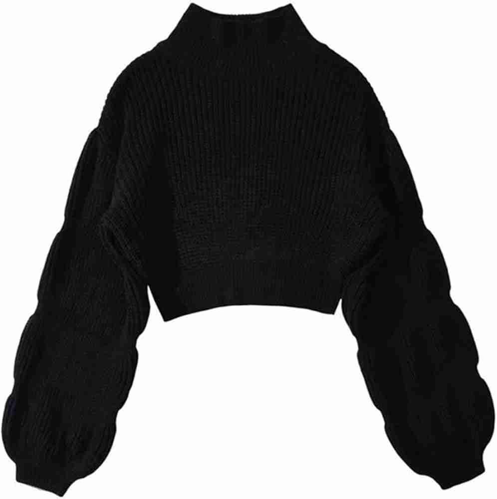 Suéter negro de punto grueso - miniatura 1