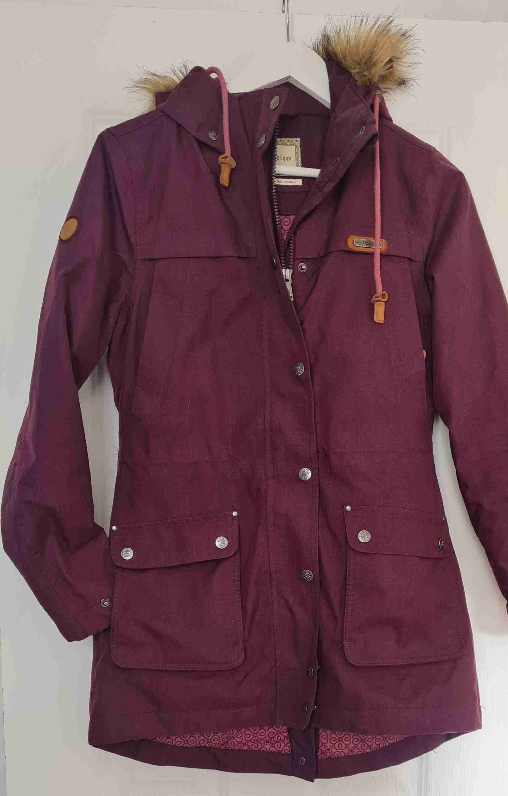 Parka morada con capucha desmontable - miniatura 1