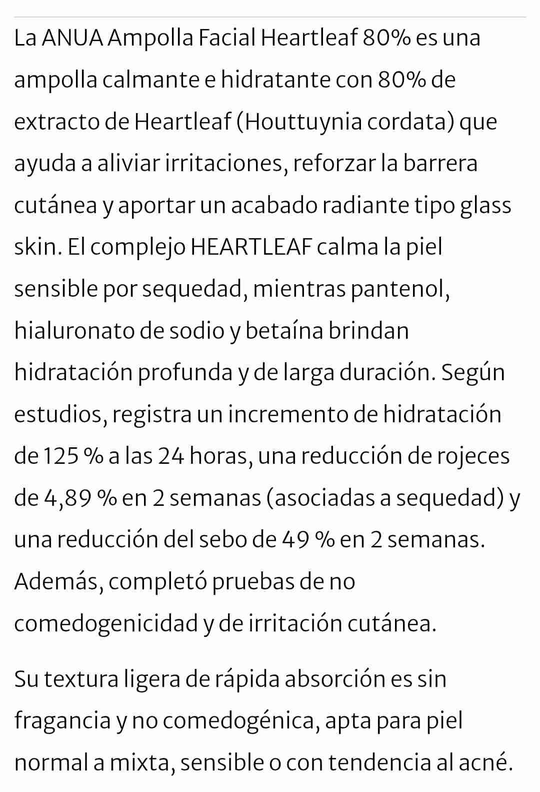 Ampolla Anua Heartleaf 80% 30ml - miniatura 2