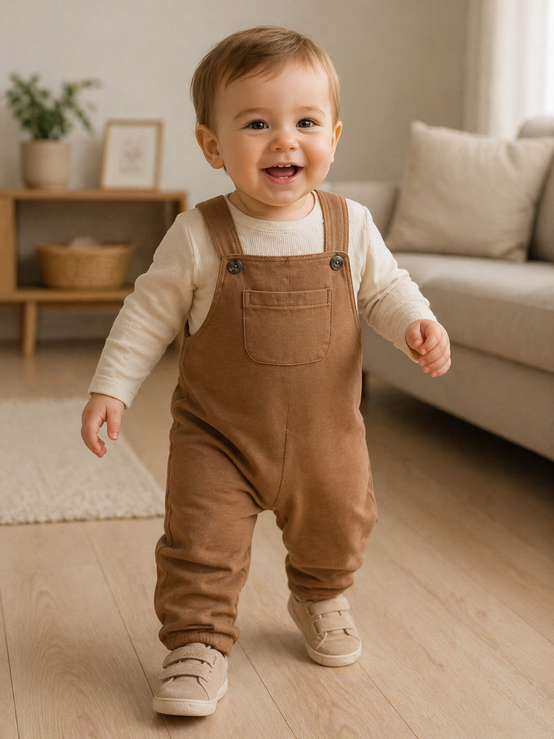 Jardinera color café para bebé - miniatura 3