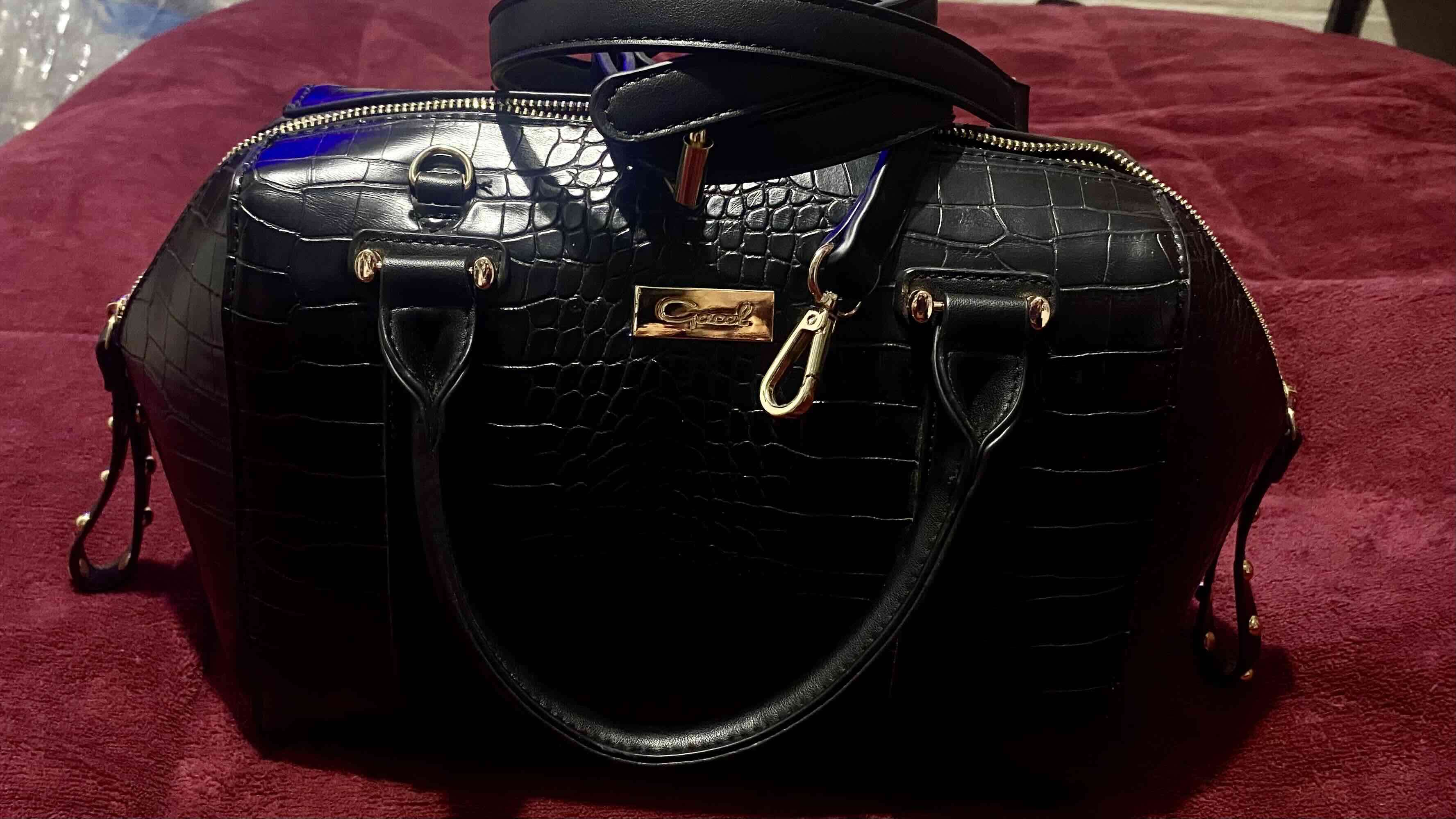 Bolso Negro Gacel imitación cocodrilo