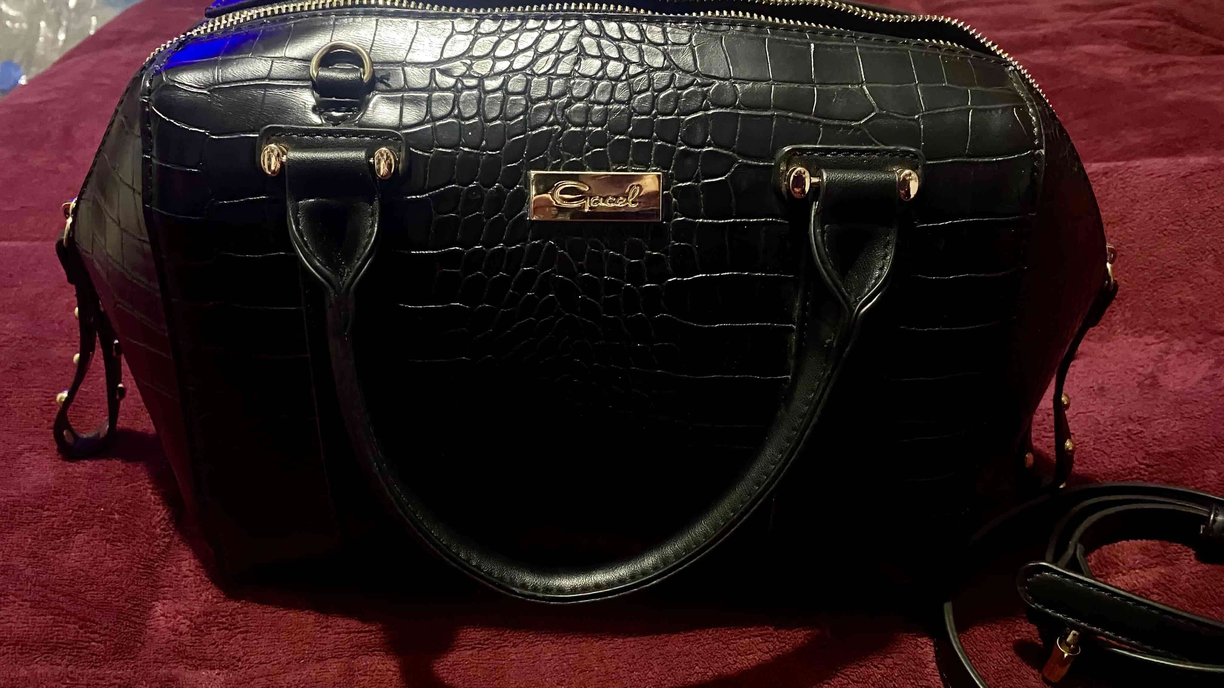 Bolso Negro Gacel imitación cocodrilo - miniatura 2