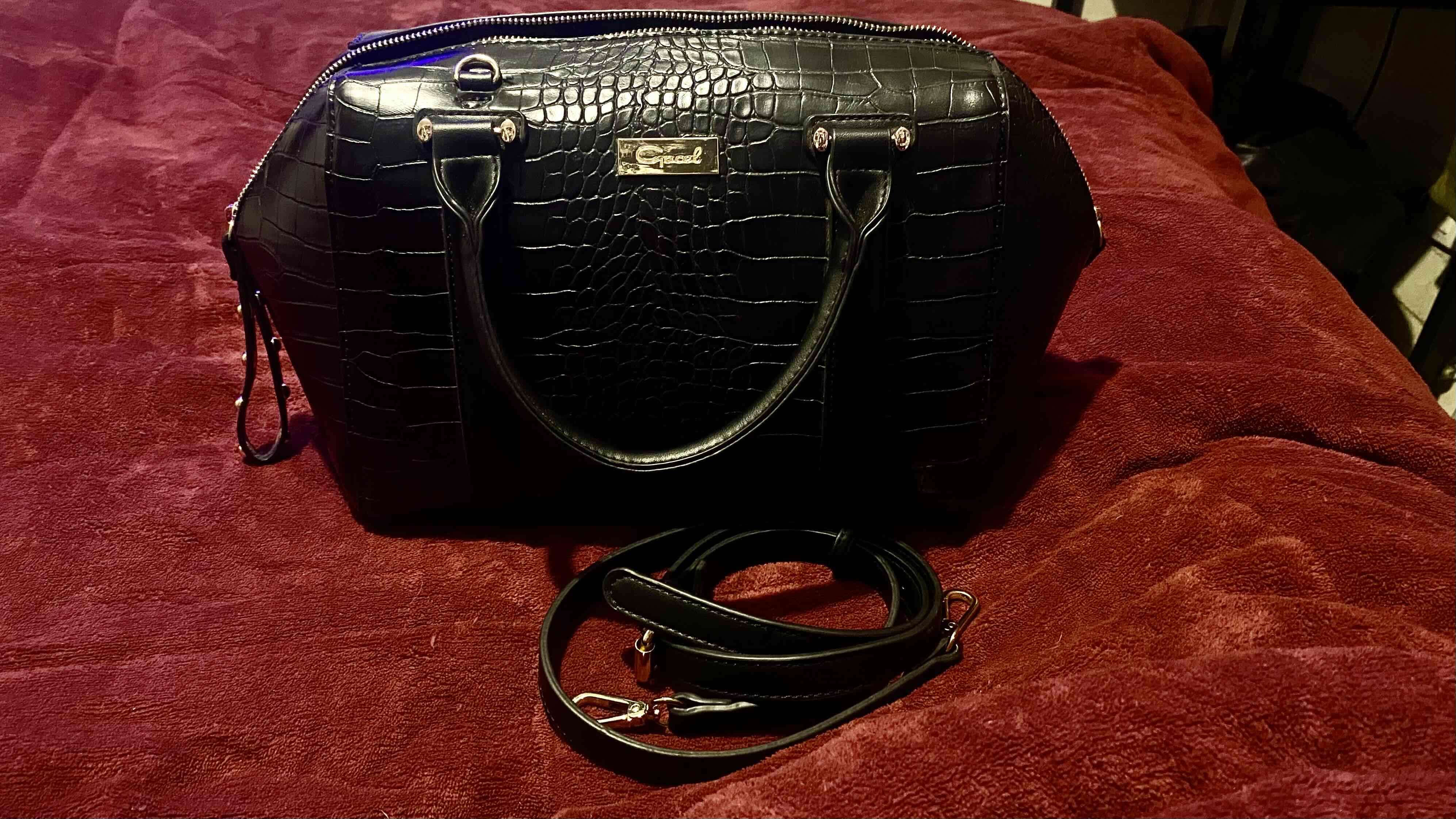 Bolso Negro Gacel imitación cocodrilo - miniatura 3