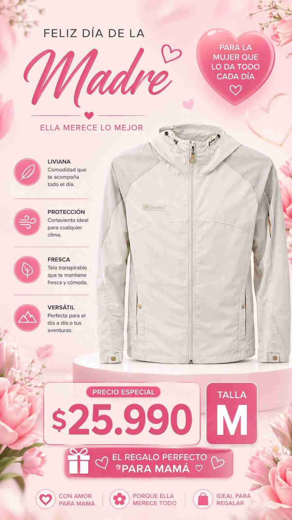 Chaqueta cortaviento beige