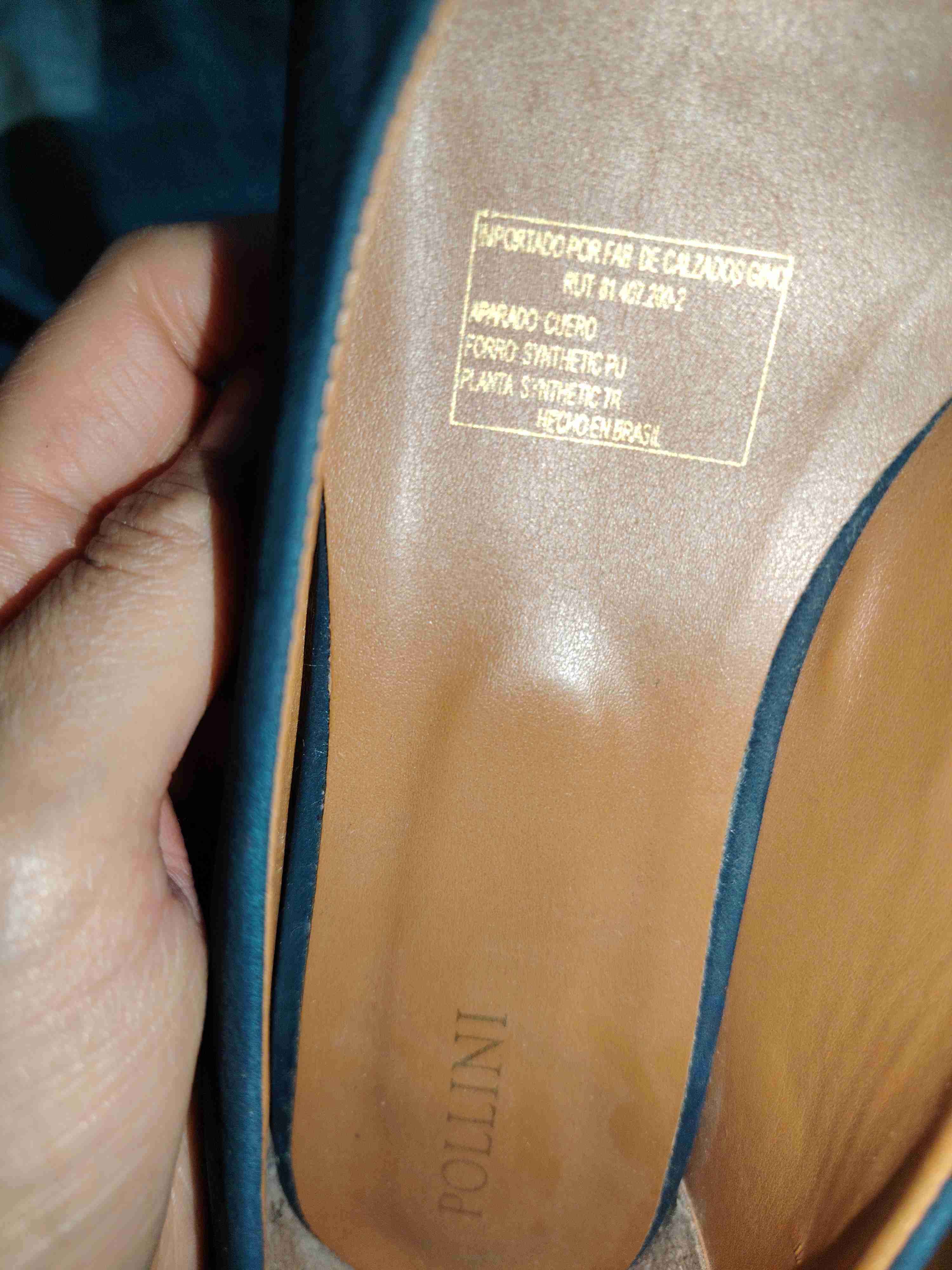 Zapatos planos azul con detalle dorado - miniatura 4