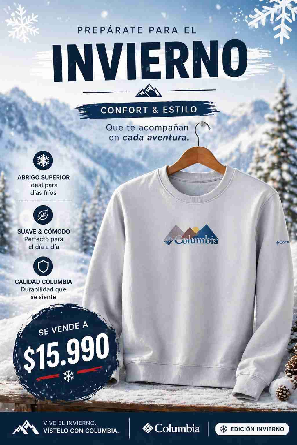 Poleron blanco columbia