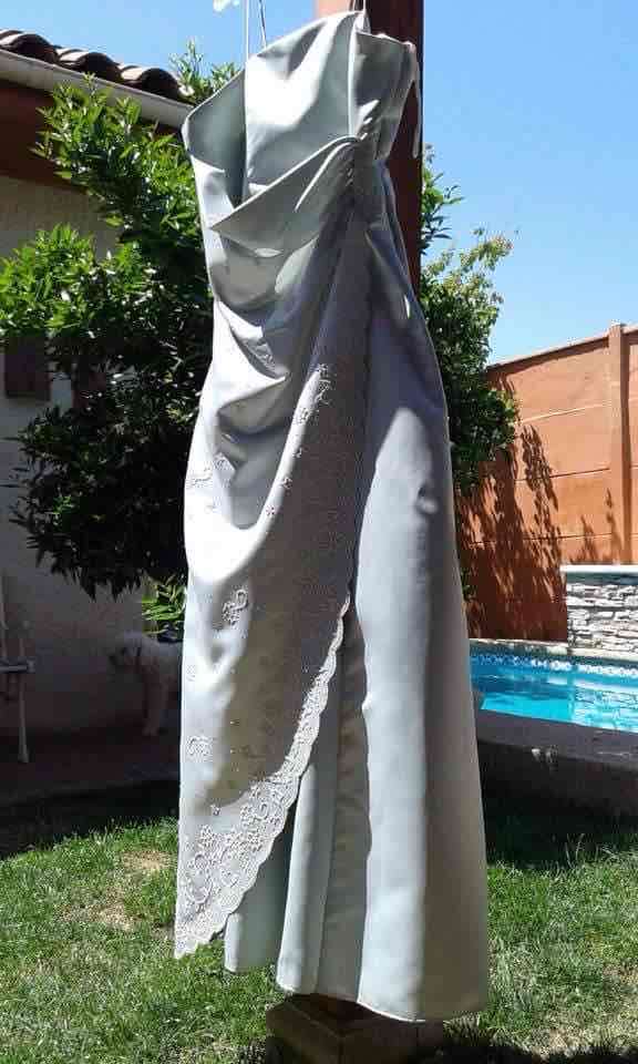 Vestido de gala plateado - miniatura 1