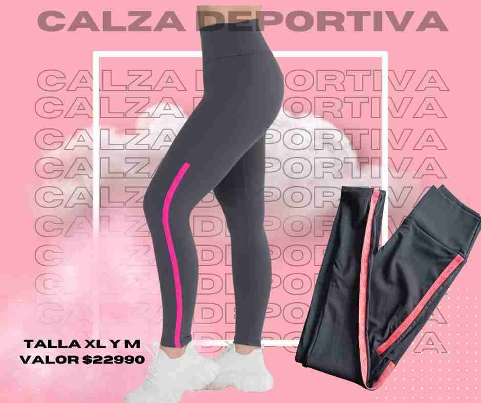 Calza deportiva con franjas rosas - miniatura 1