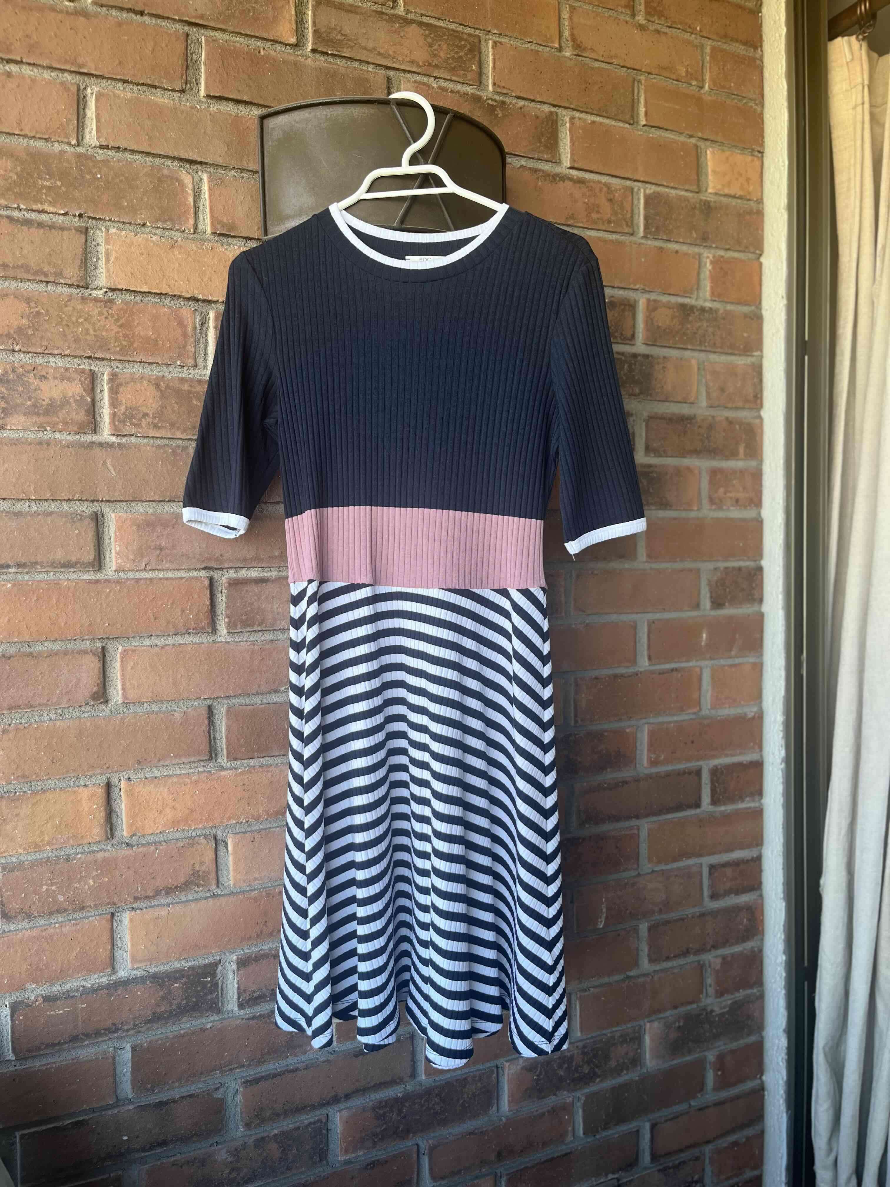 Vestido lanilla rayado azul y rosa - miniatura 2