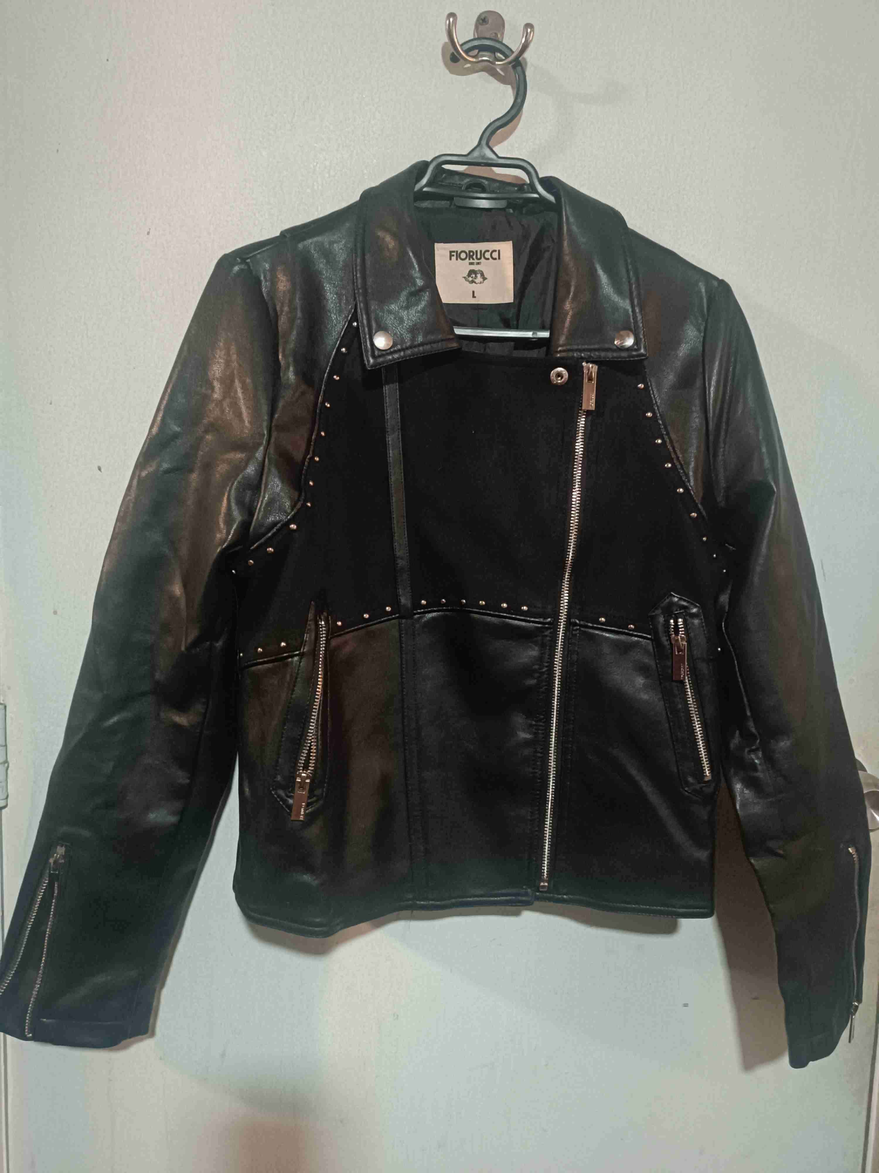 Chaqueta negra eco cuero y gamuza - miniatura 4