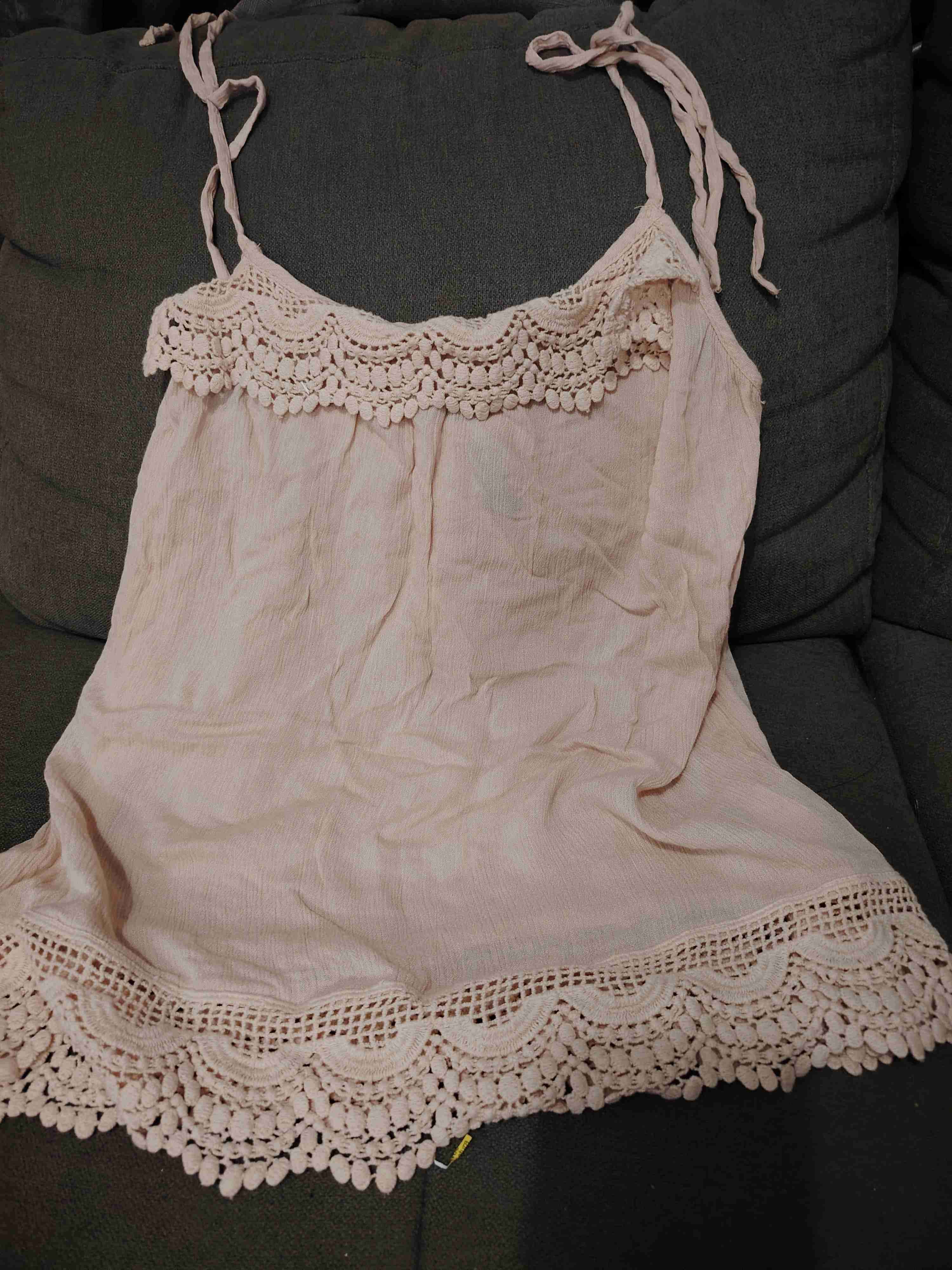 Túnica beige con encaje - miniatura 1