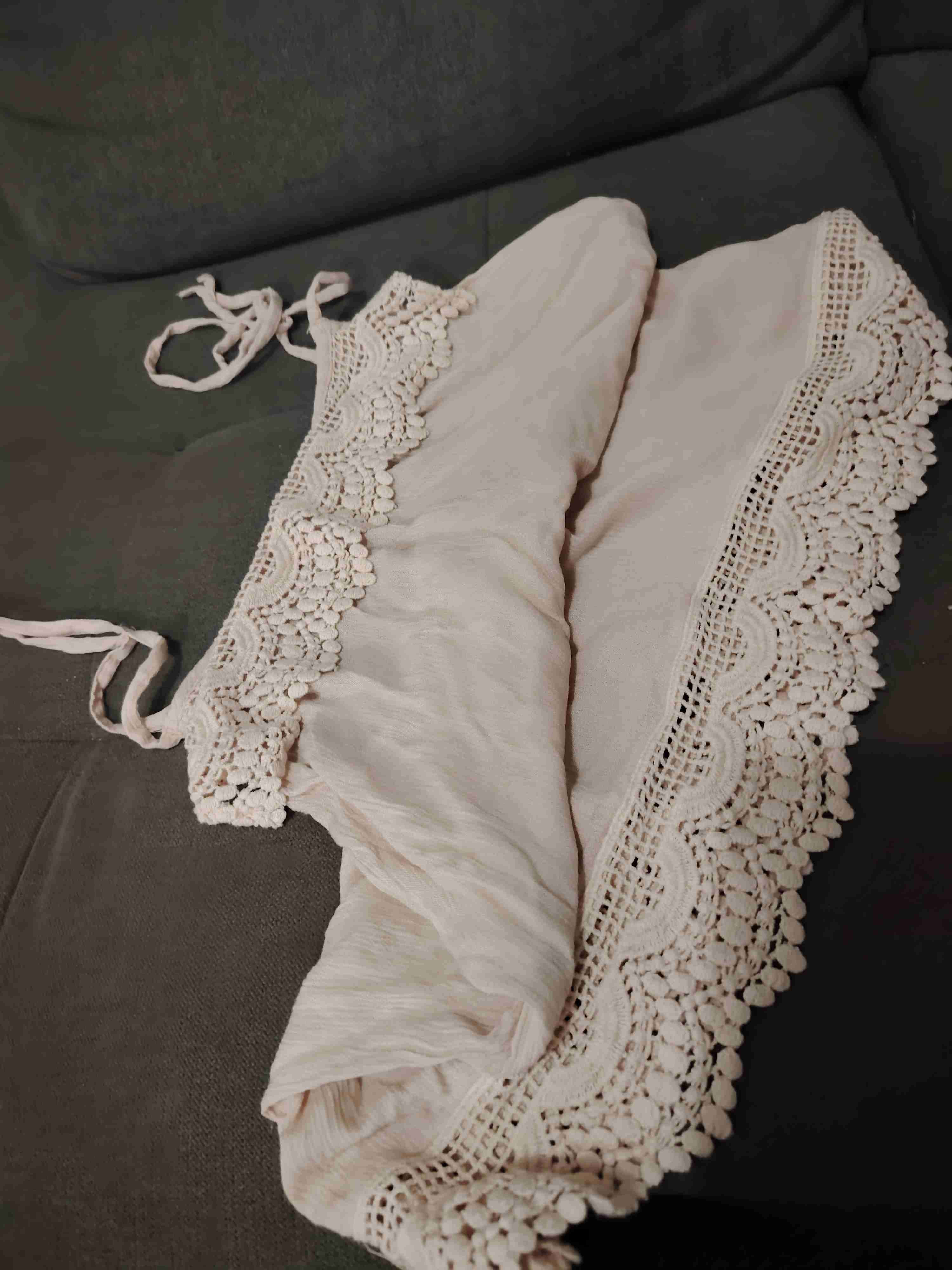 Túnica beige con encaje - miniatura 5