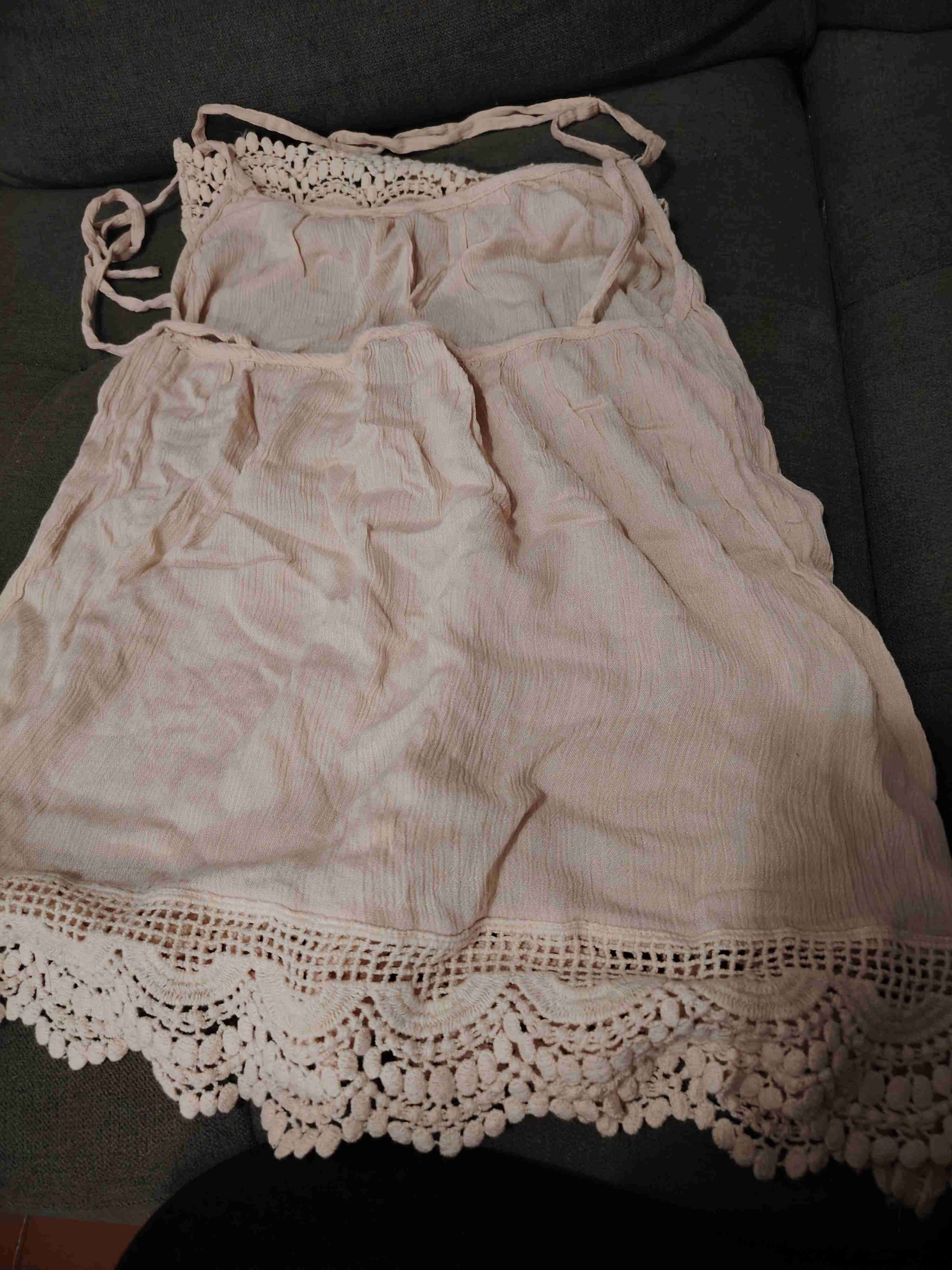 Túnica beige con encaje - miniatura 6