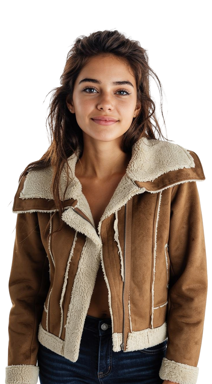 Chaqueta Aviadora Tela Gamuzada Talla L - miniatura 2