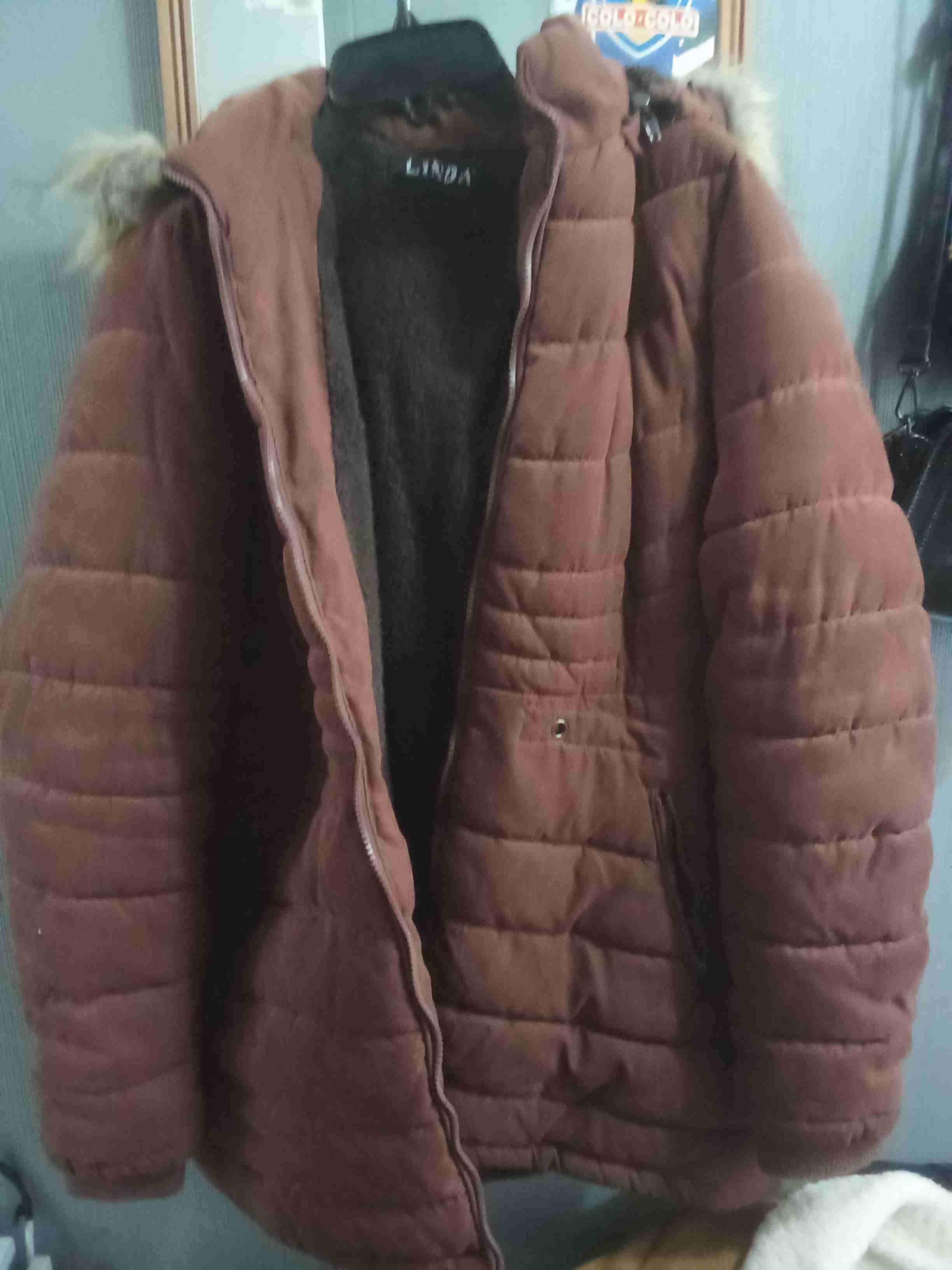 Chaqueta marrón con forro de lana - miniatura 5