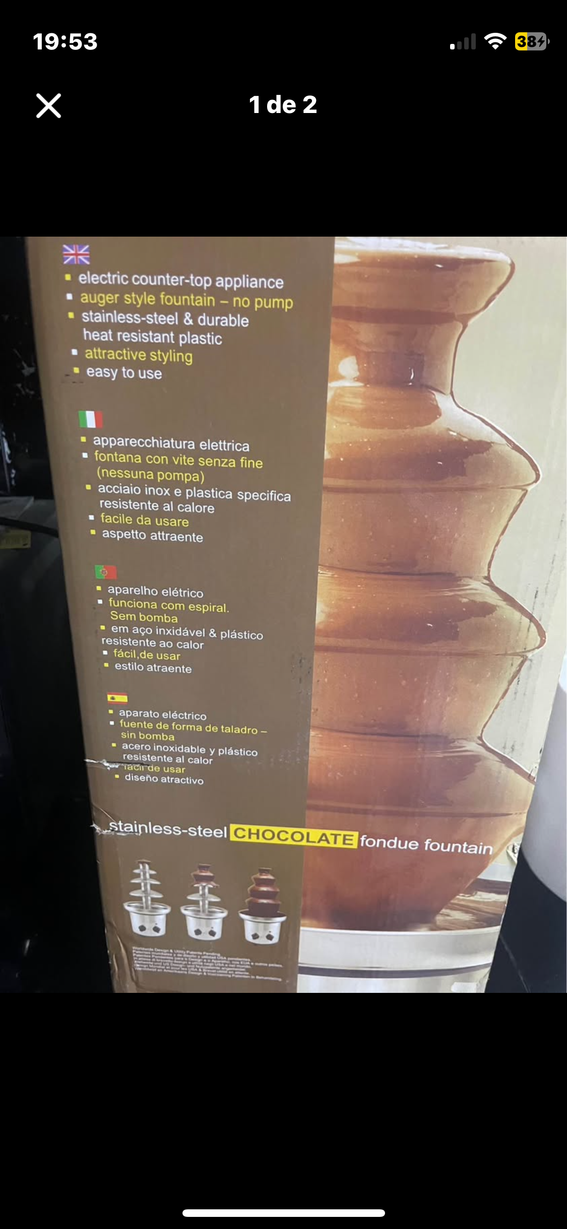 Fuente de chocolate de acero inoxidable - miniatura 1