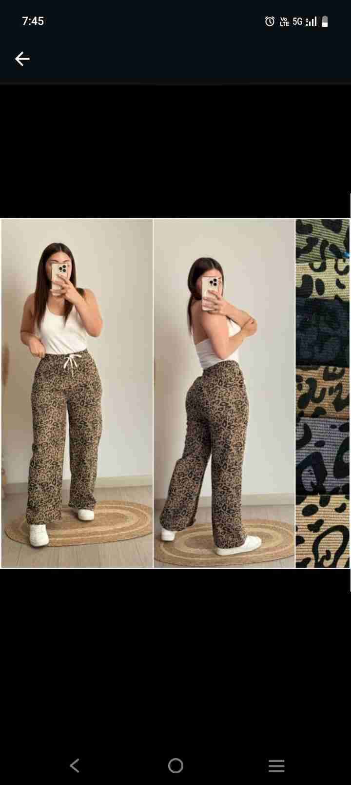 Pantalón Palazzo Cotele Forrado Con Polar - miniatura 1