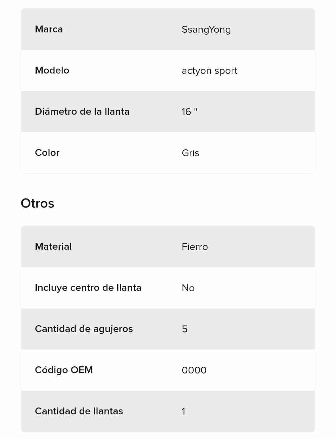 Llantas de acero para Camioneta Actyon sanyong - miniatura 2