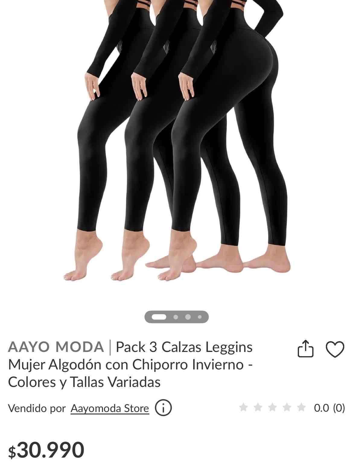 Pack 3 calzas leggins mujer